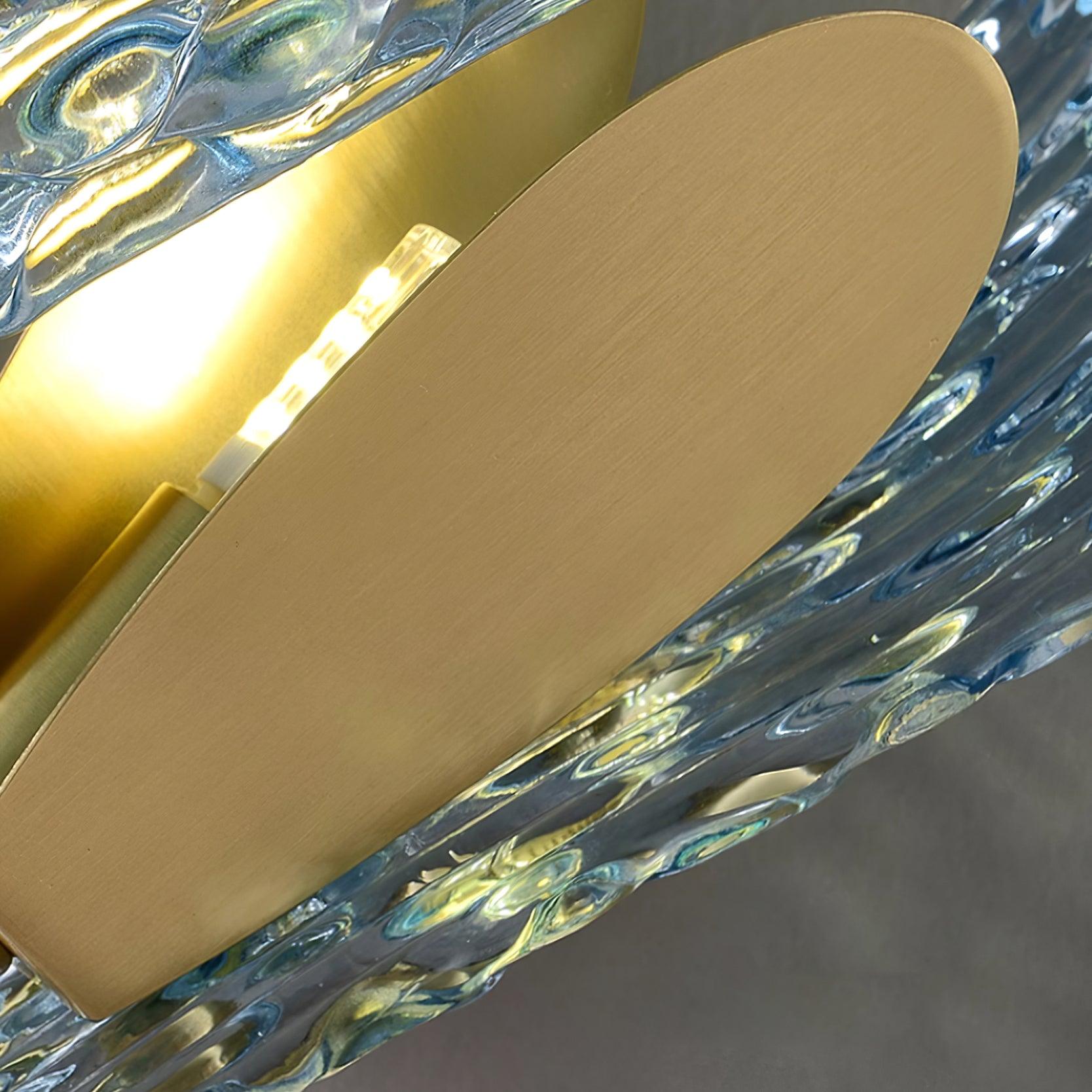 Wall Lamp Blue Ribbed Glass Ribbons Brass - Letslighting