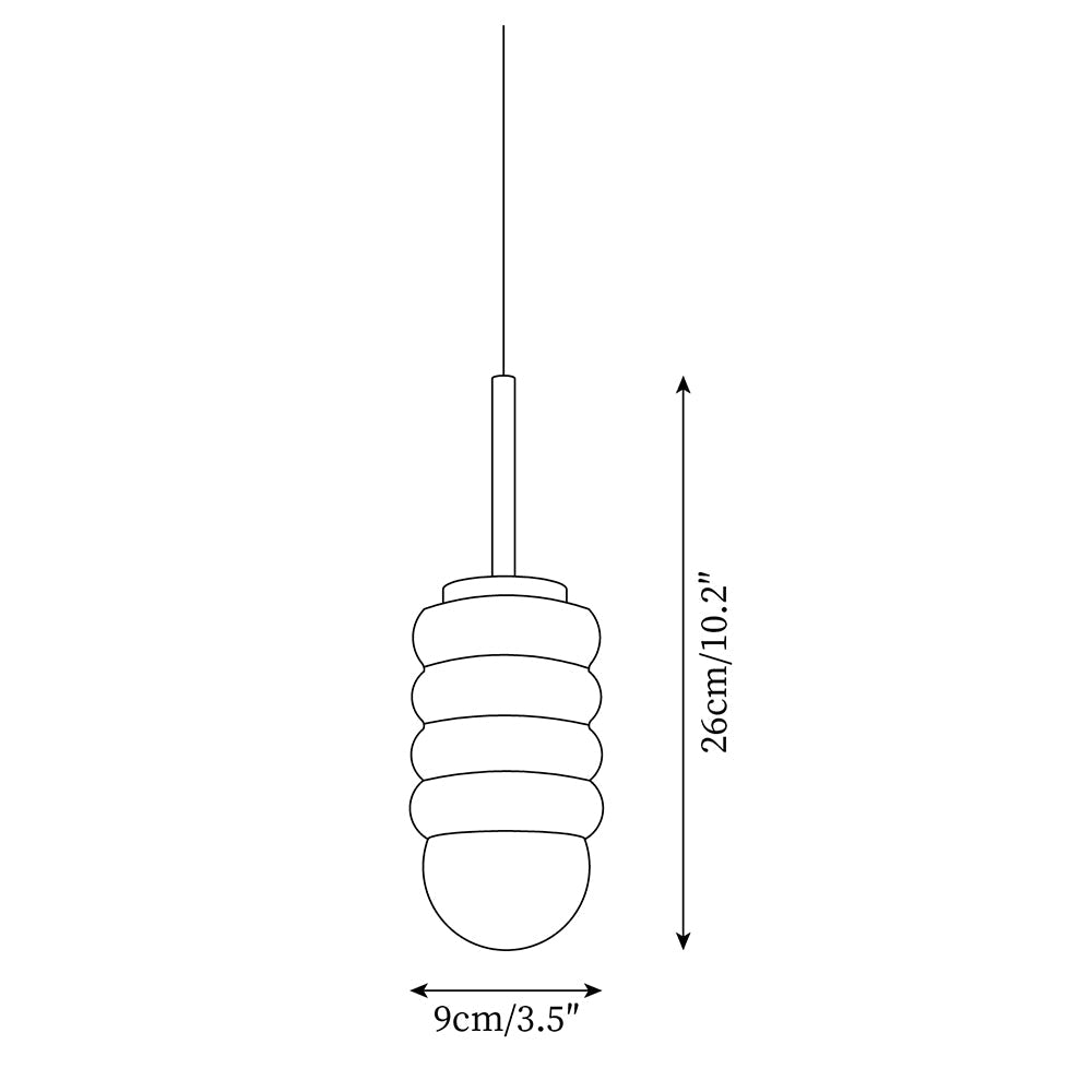 Pendant Light Ribbed Ceramic Brass Midcentury - Letslighting