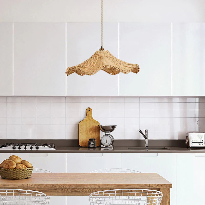Ritta Ola Clásica LED Lámpara Colgante Ratán Salón/Comedor