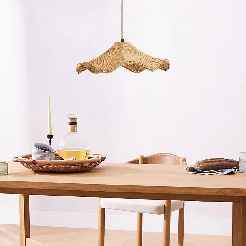 Ritta Ola Clásica LED Lámpara Colgante Ratán Salón/Comedor