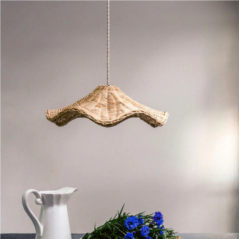 Ritta Ola Clásica LED Lámpara Colgante Ratán Salón/Comedor
