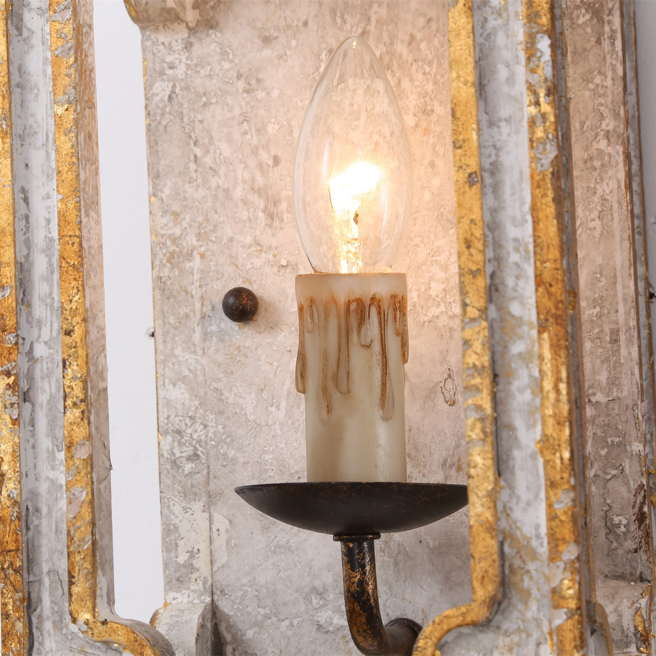 Vatnuvyd Rustic Cube Wooden Metal Sconce - Lamp Copper