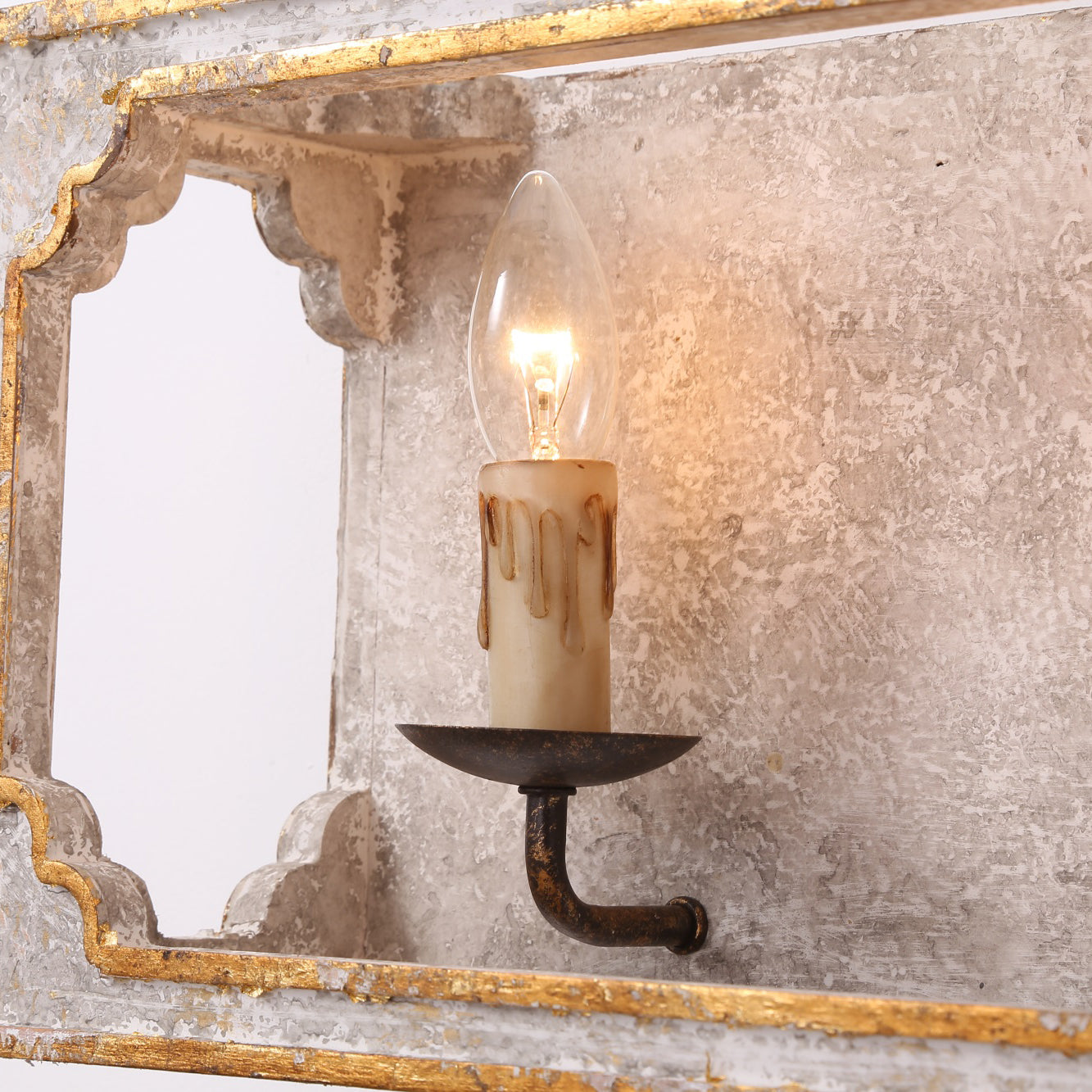 Vatnuvyd Rustic Cube Wooden Metal Sconce - Lamp Copper