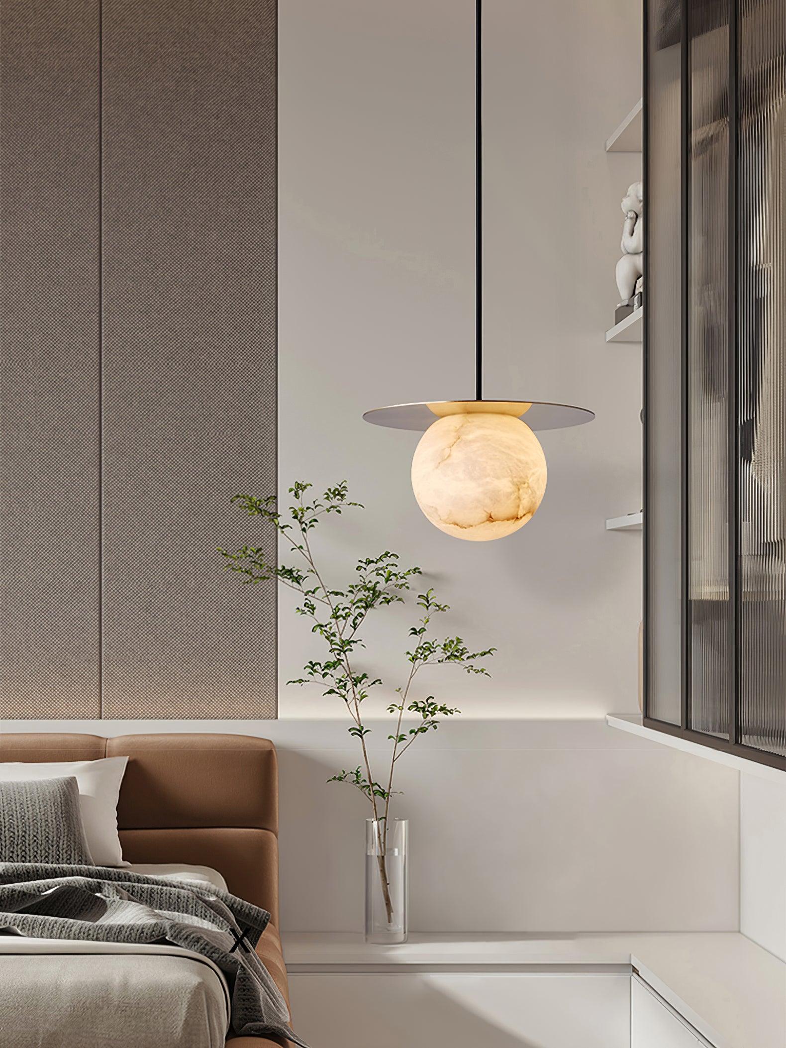 Nyvelyra Sphere Alabaster Pendant Light - Letslighting