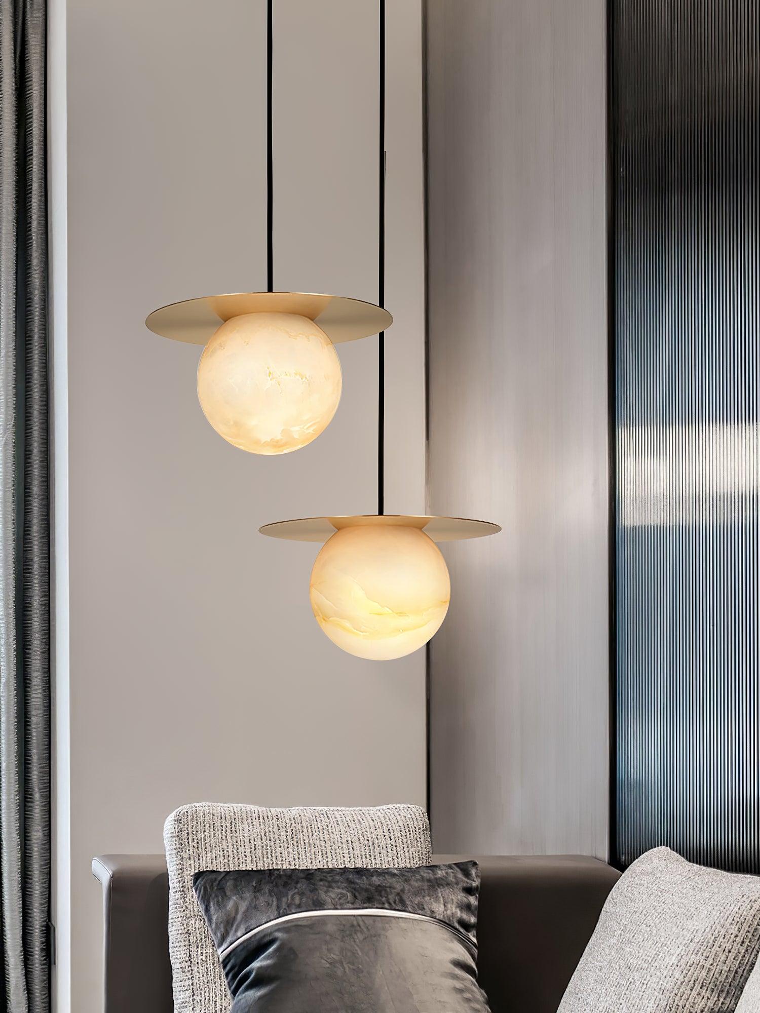 Nyvelyra Sphere Alabaster Pendant Light - Letslighting