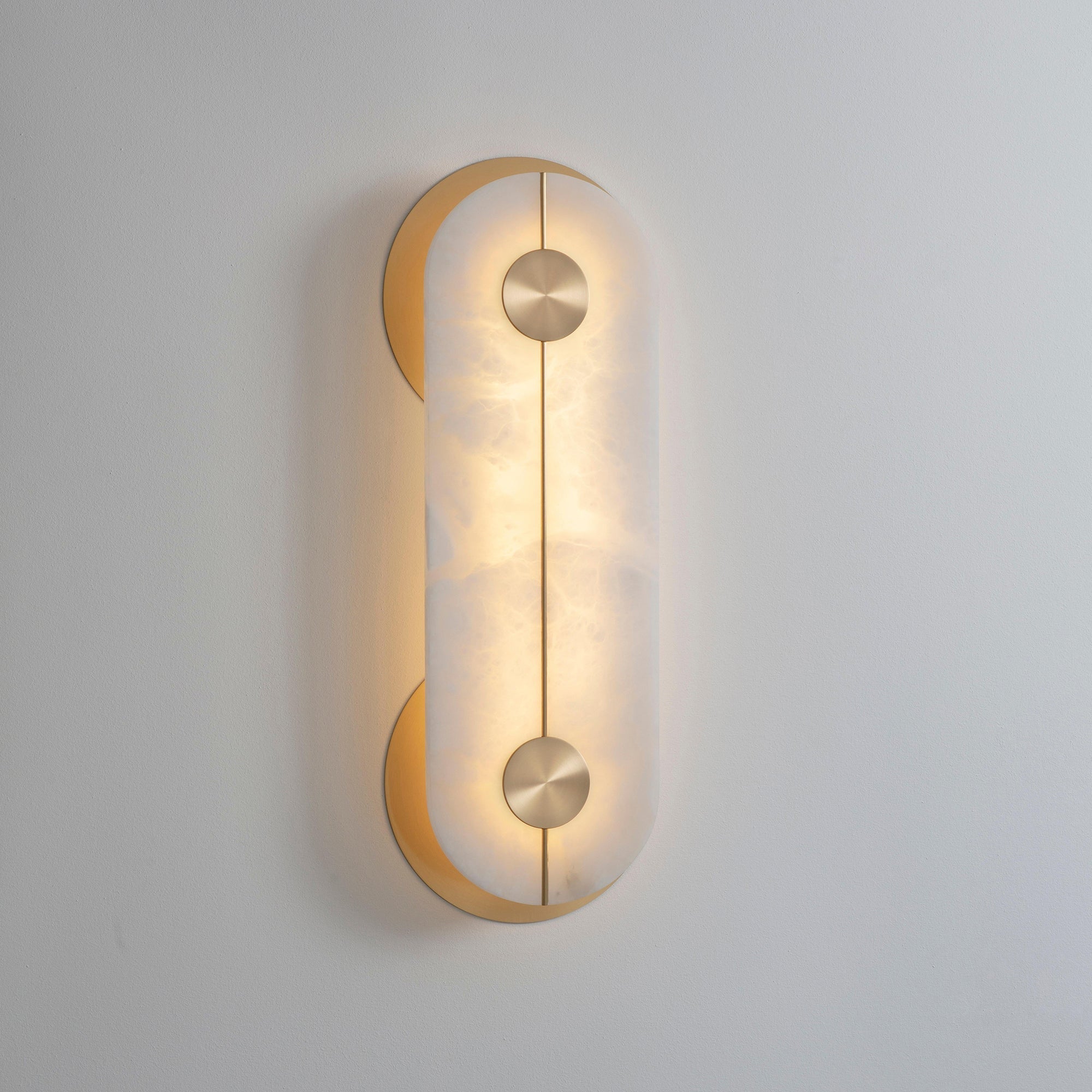 Auriel Modern Minimalist Brass Alabaster Wall Lamp - Lamp Copper