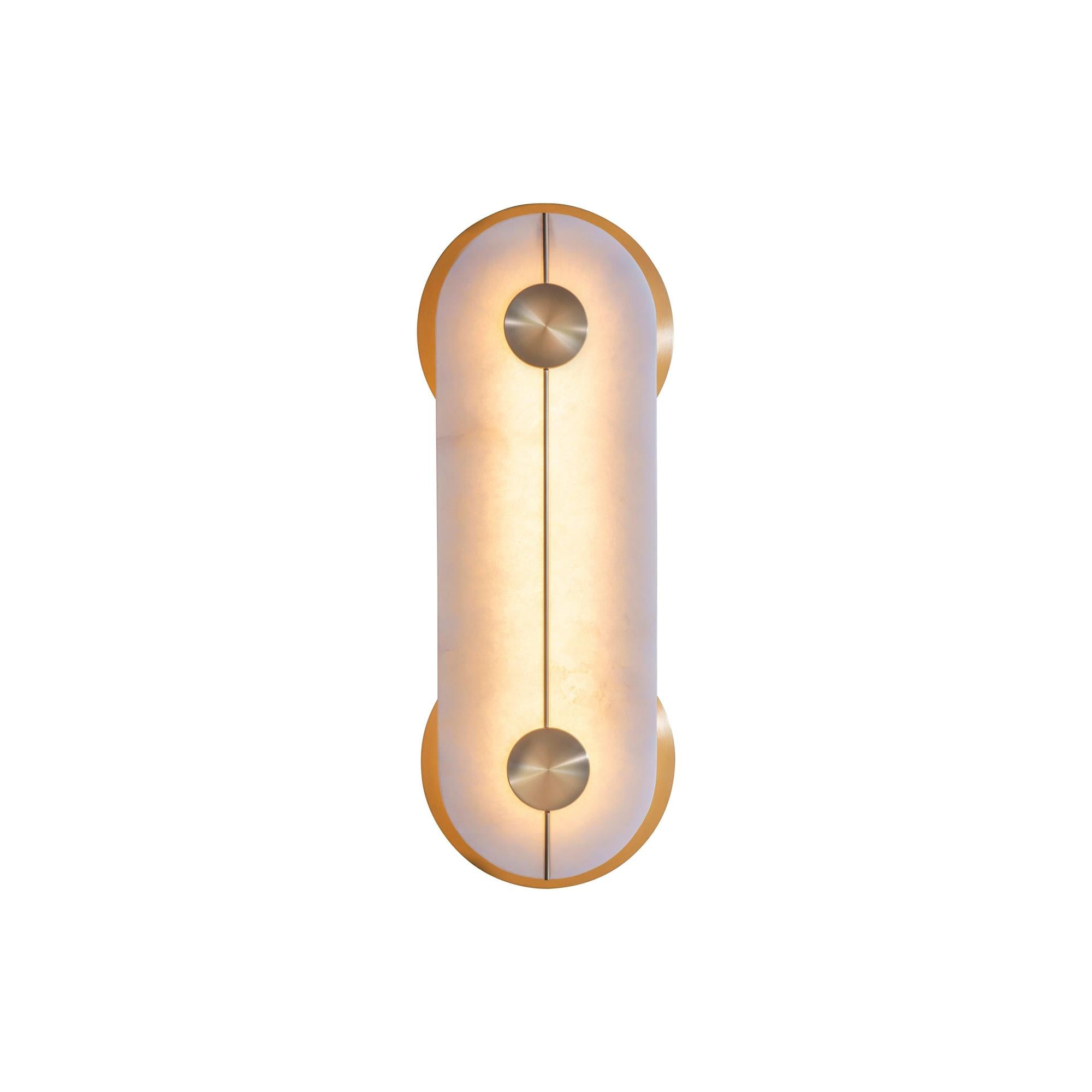 Auriel Modern Minimalist Brass Alabaster Wall Lamp - Lamp Copper