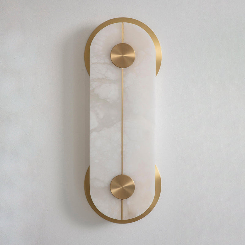 Auriel Modern Minimalist Brass Alabaster Wall Lamp - Lamp Copper