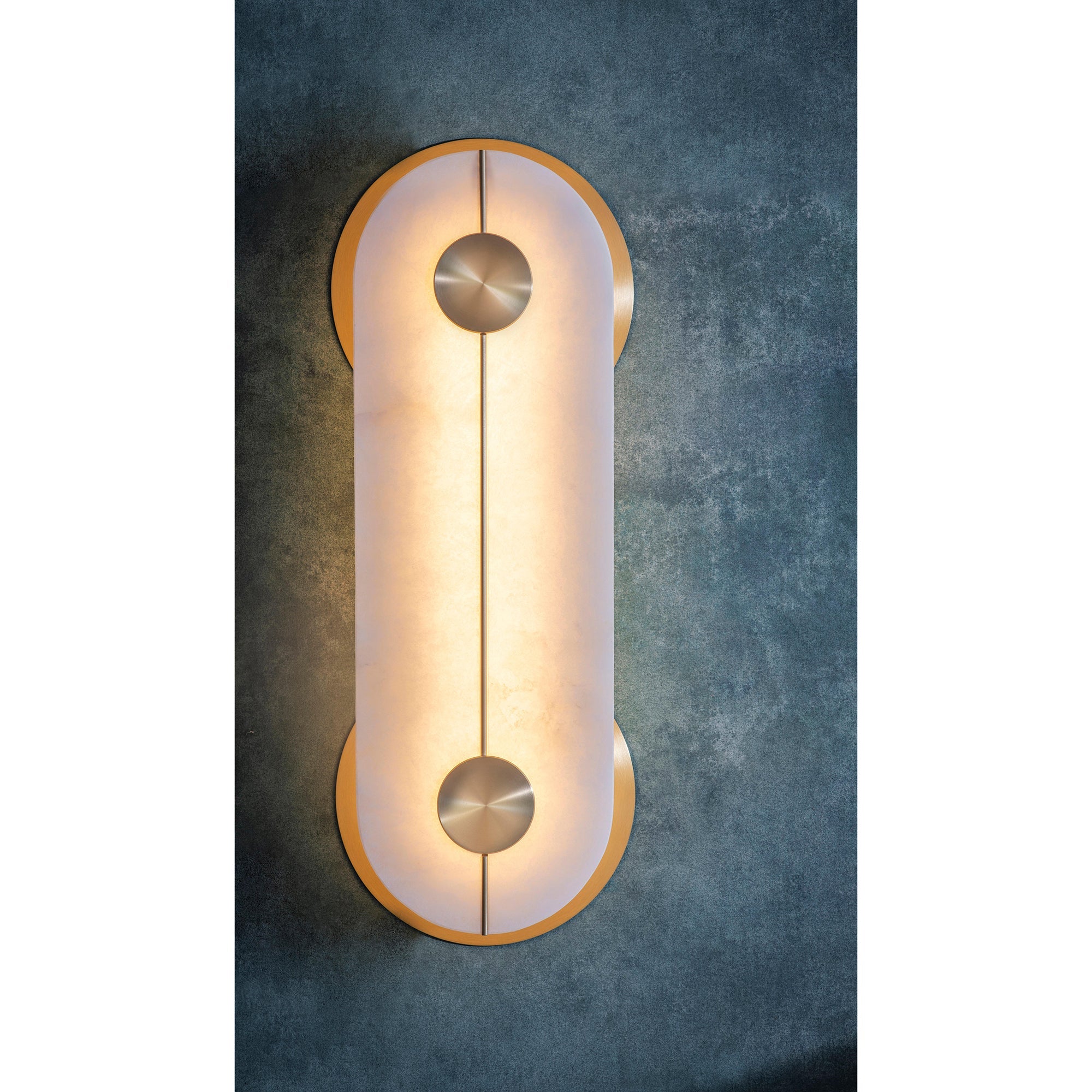 Auriel Modern Minimalist Brass Alabaster Wall Lamp - Lamp Copper