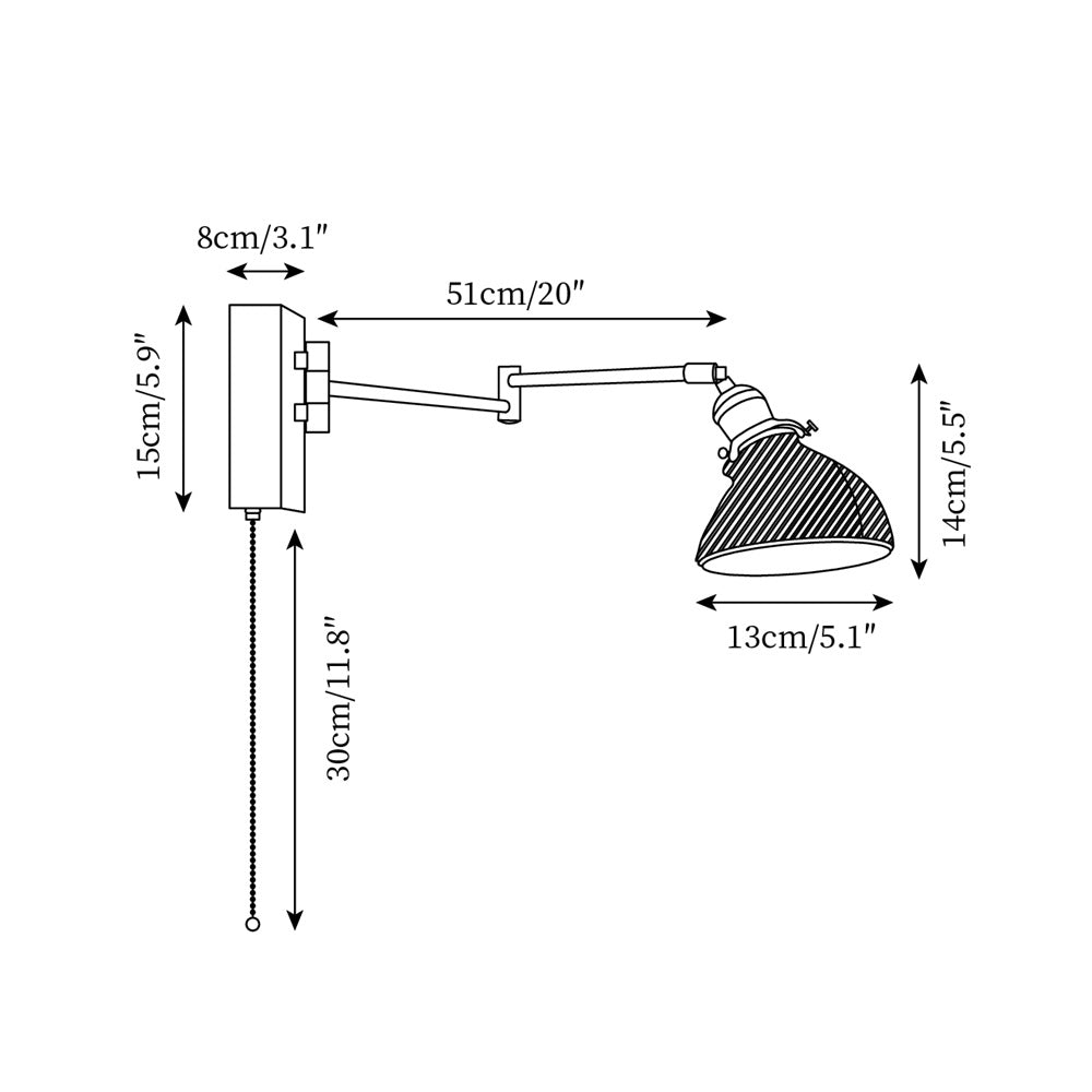 Emeric Adjustable Swing Arm Wall Lamp with Green Glass Shade - Letslighting