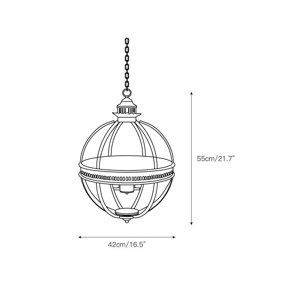 Svelte Vintage Industrial Metal Glass Pendant Light - Lamp Copper