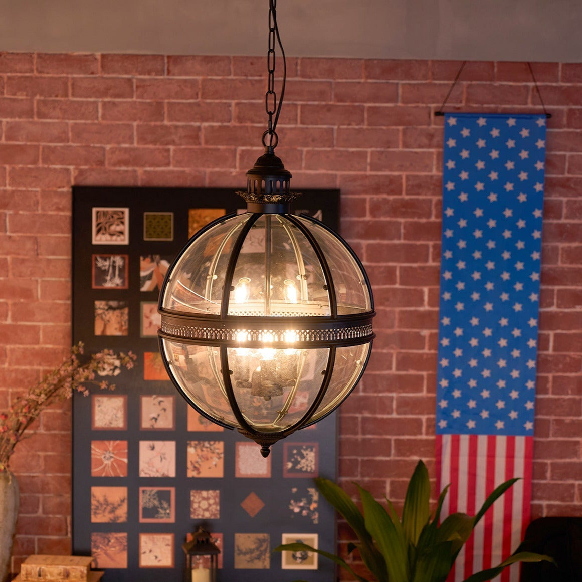 Epoch Lámpara Colgante Retro Braeden de Vidrio