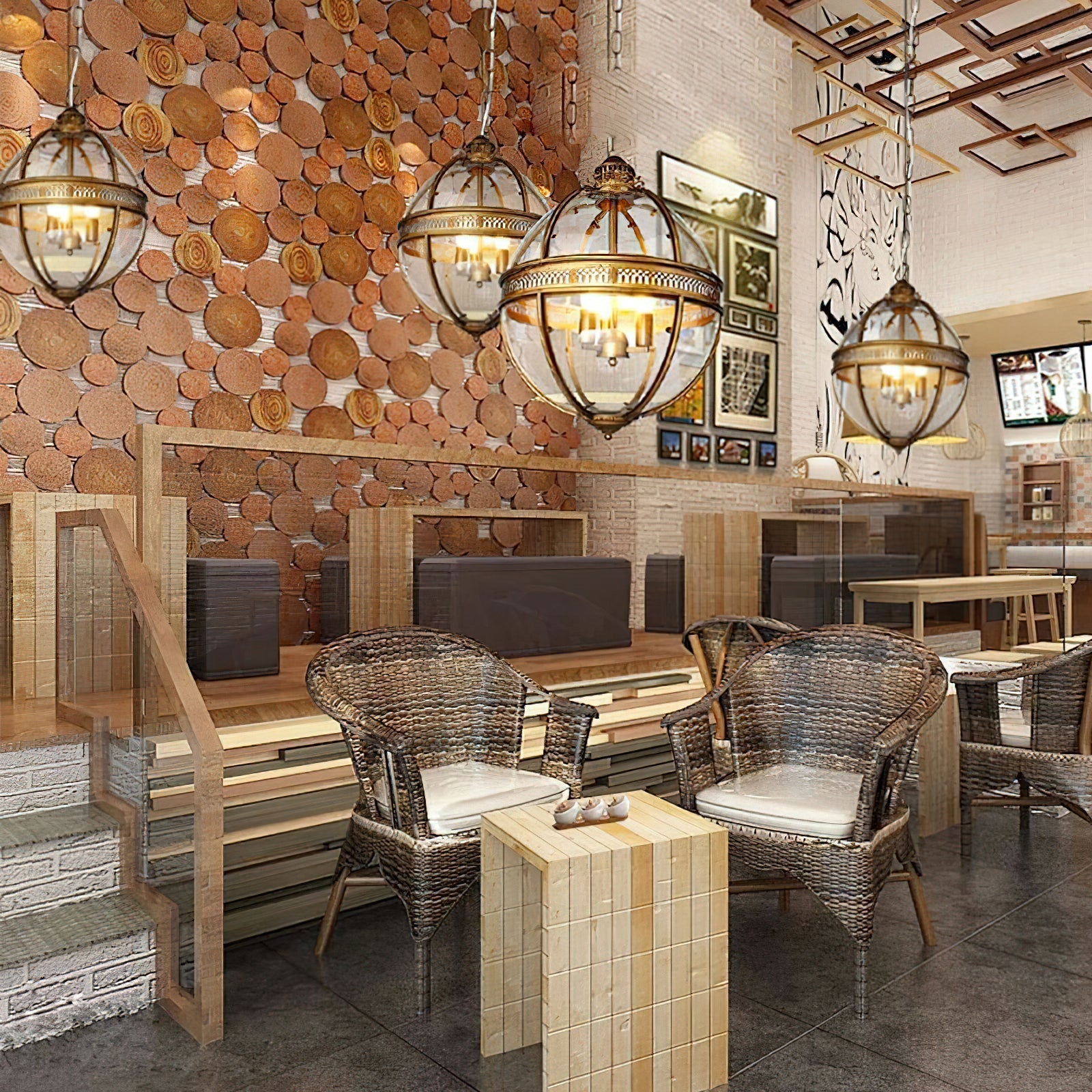 Epoch Lámpara Colgante Retro Braeden de Vidrio