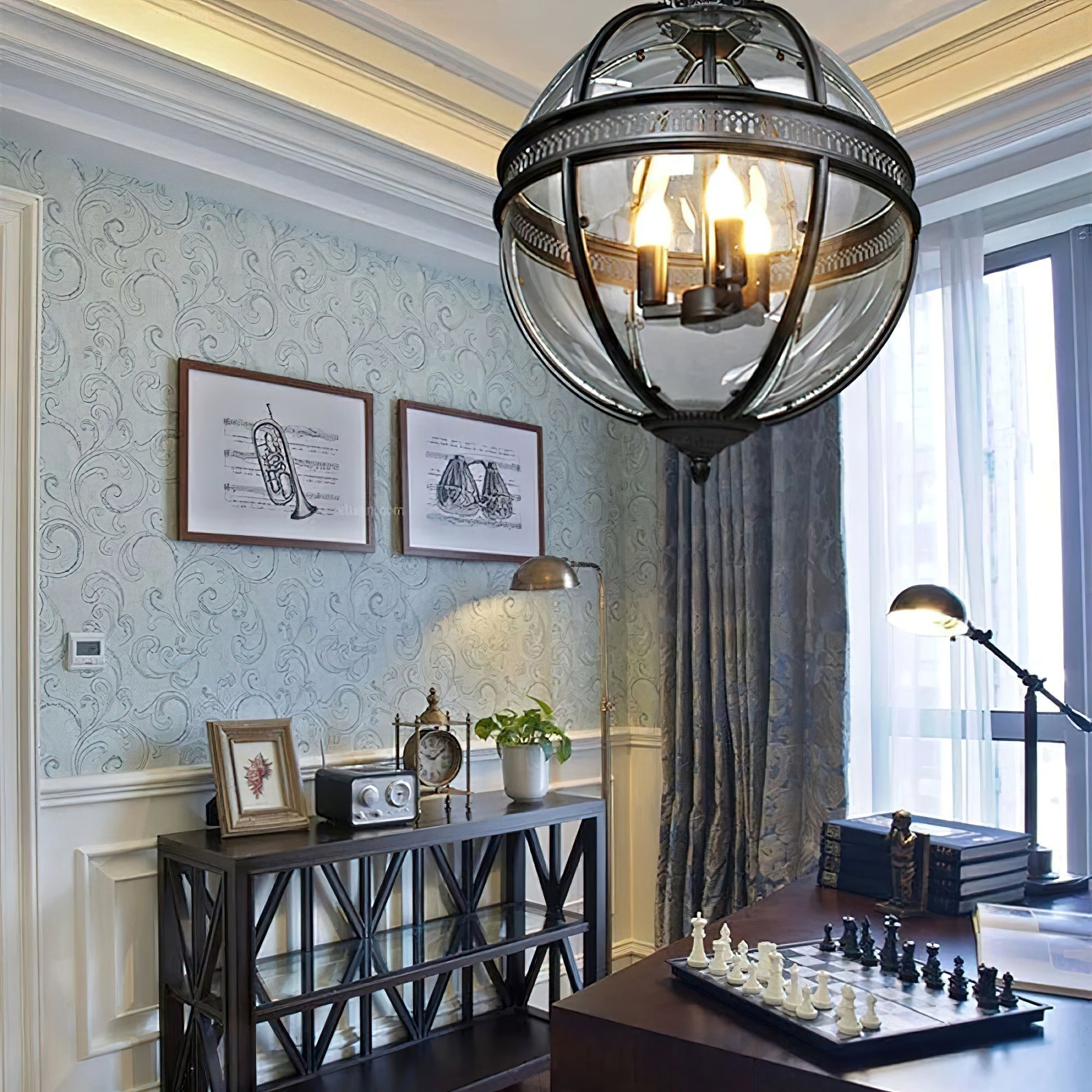 Epoch Lámpara Colgante Retro Braeden de Vidrio