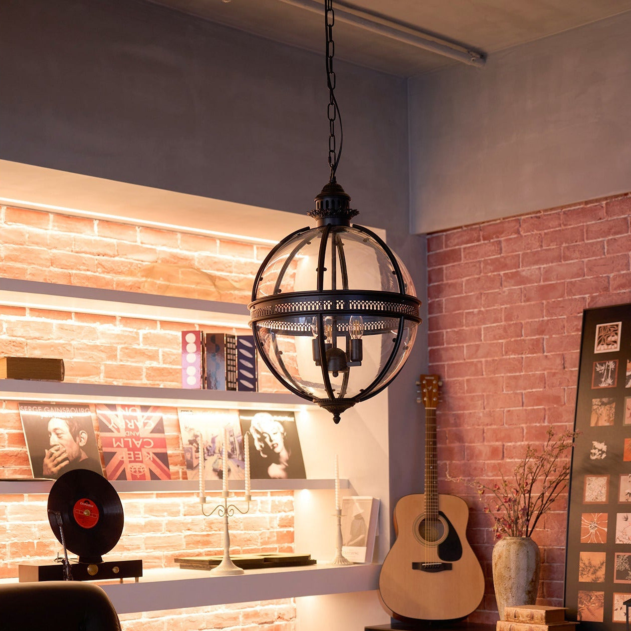 Epoch Lámpara Colgante Retro Braeden de Vidrio