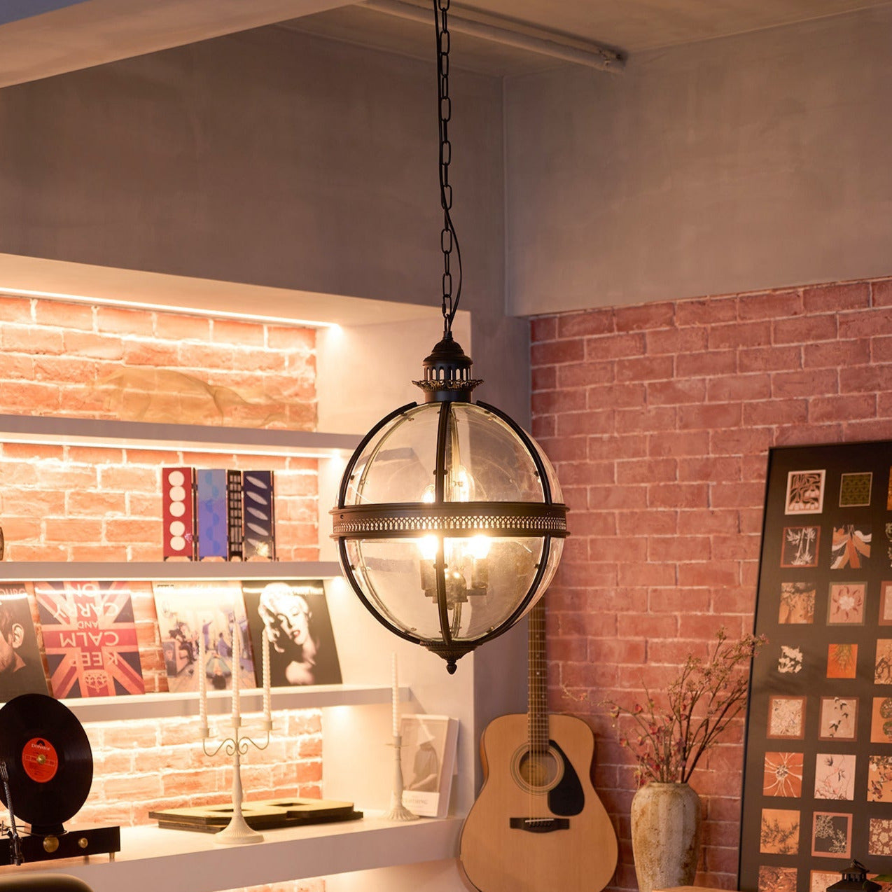 Epoch Lámpara Colgante Retro Braeden de Vidrio