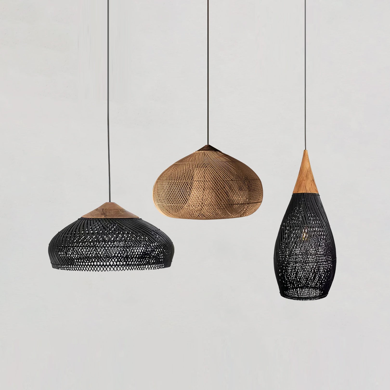 Ritta Lámpara Colgante de Ratán Trenzado para Sala de Estar