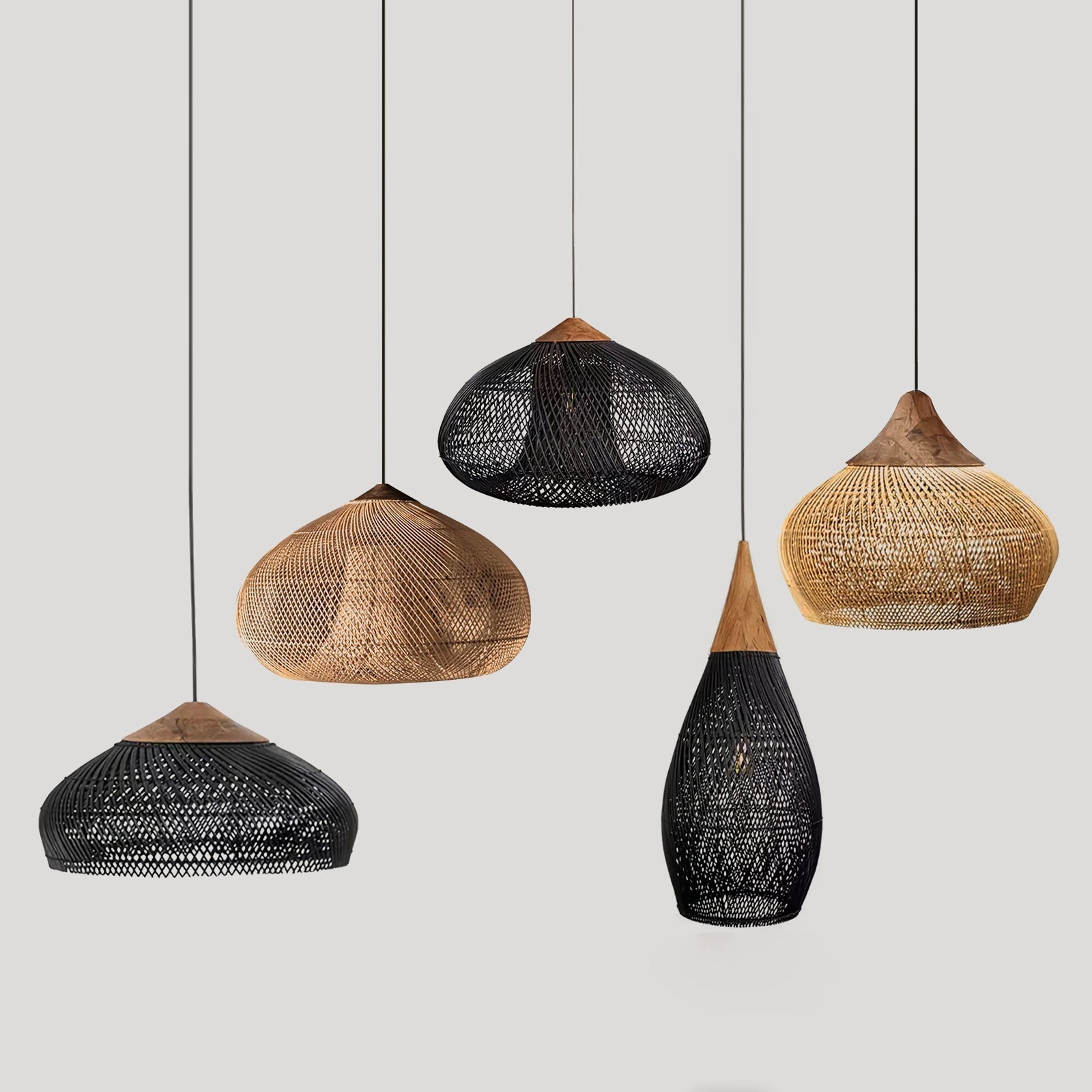 Ritta Lámpara Colgante de Ratán Trenzado para Sala de Estar