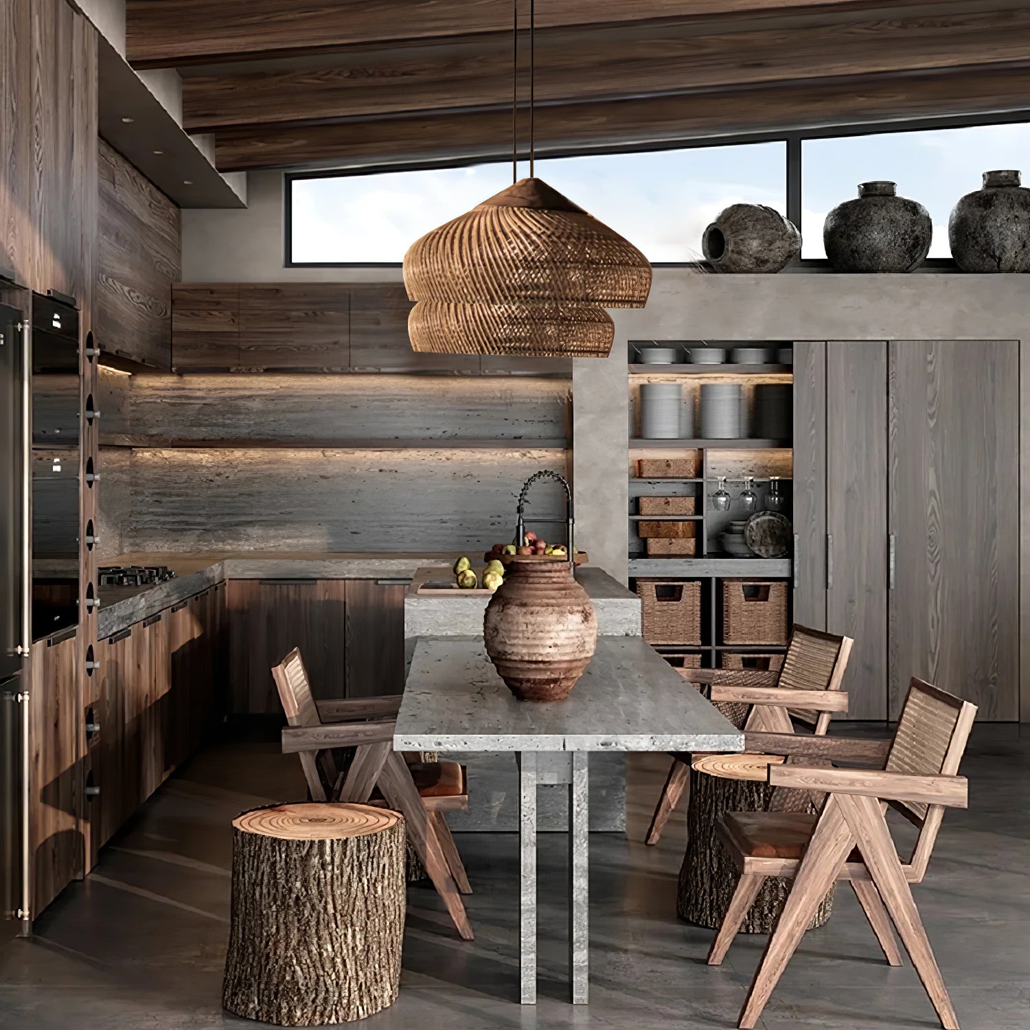 Ritta Lámpara Colgante de Ratán Trenzado para Sala de Estar