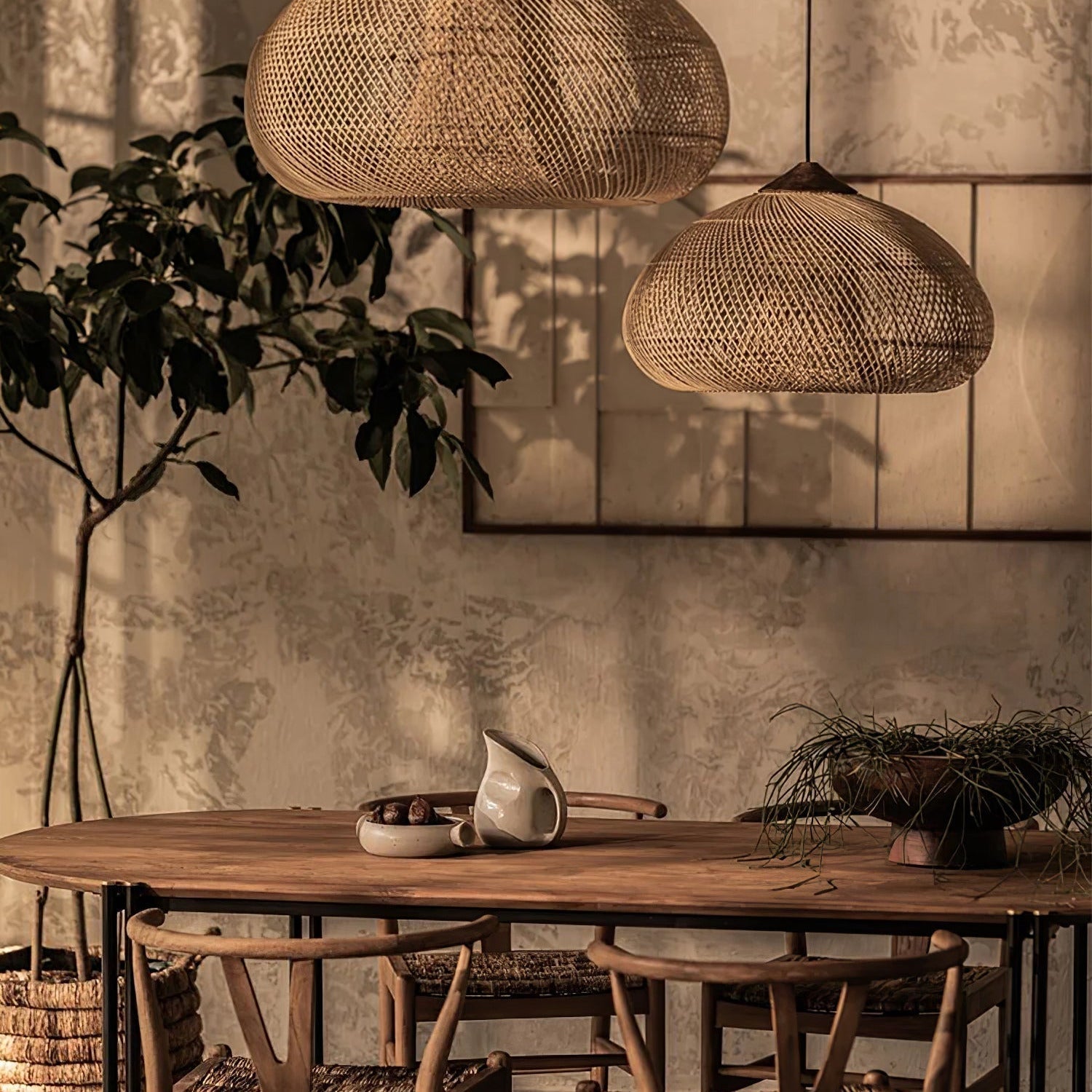 Ritta Lámpara Colgante de Ratán Trenzado para Sala de Estar