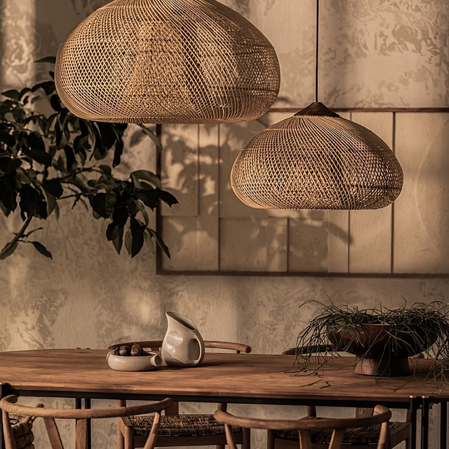 Ritta Lámpara Colgante de Ratán Trenzado para Sala de Estar