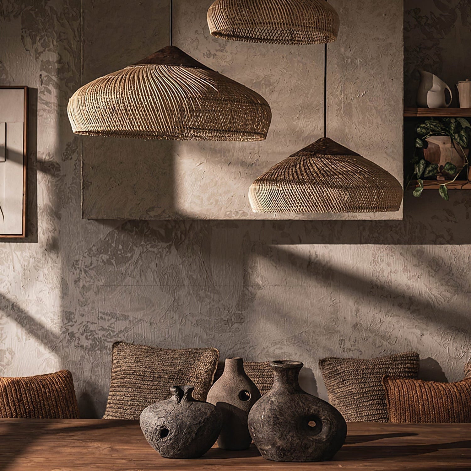 Ritta Lámpara Colgante de Ratán Trenzado para Sala de Estar