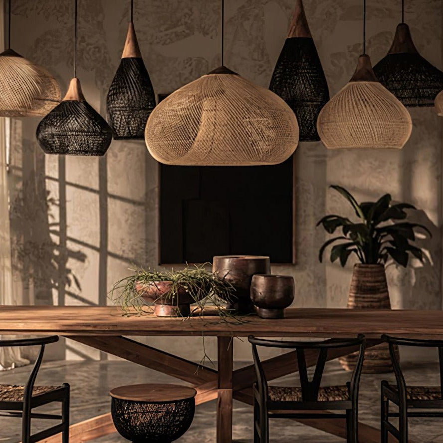 Ritta Lámpara Colgante de Ratán Trenzado para Sala de Estar