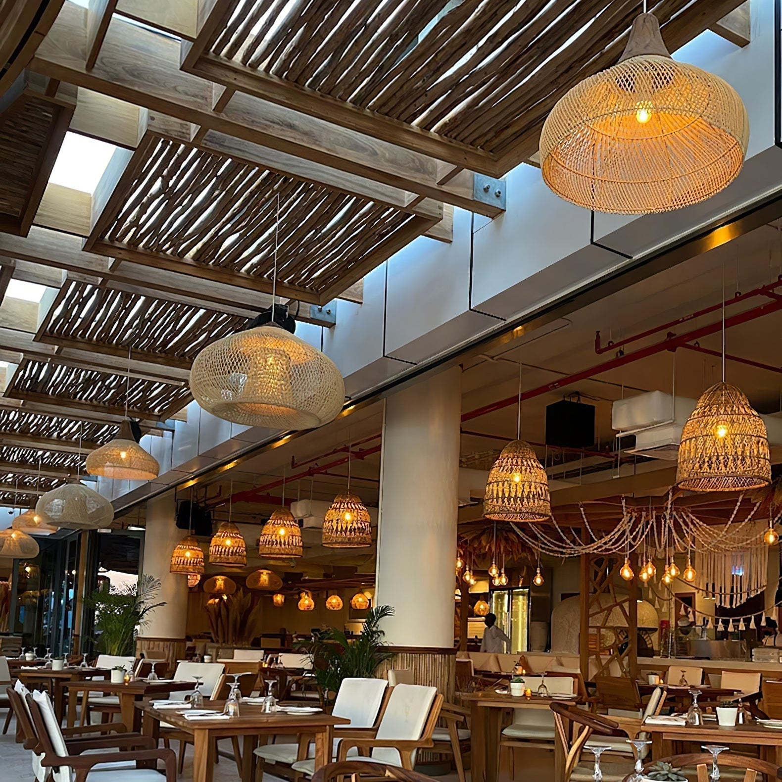 Ritta Lámpara Colgante de Ratán Trenzado para Sala de Estar