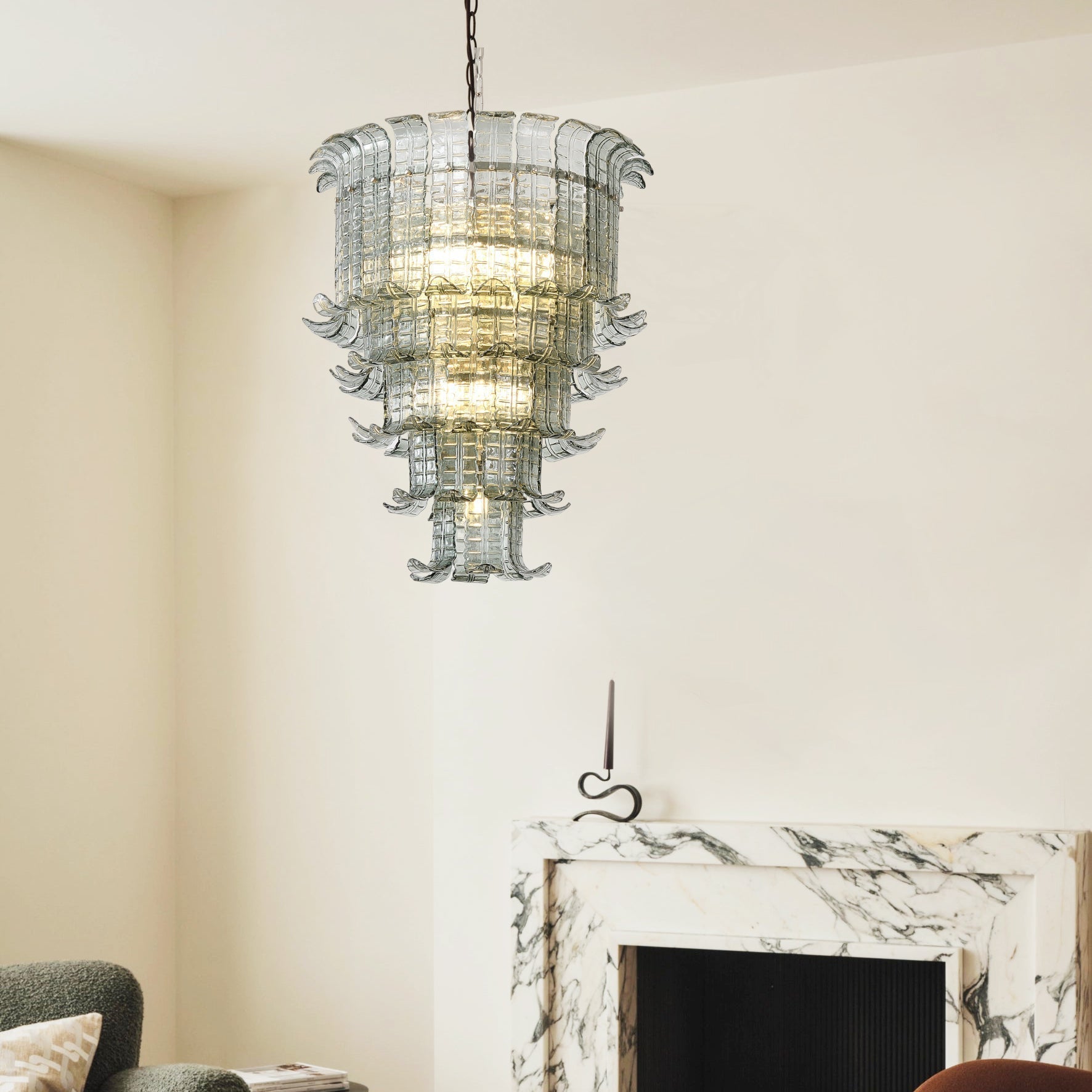 Aether Postmodern Luxury Glass Metal Chandelier - Lamp Copper