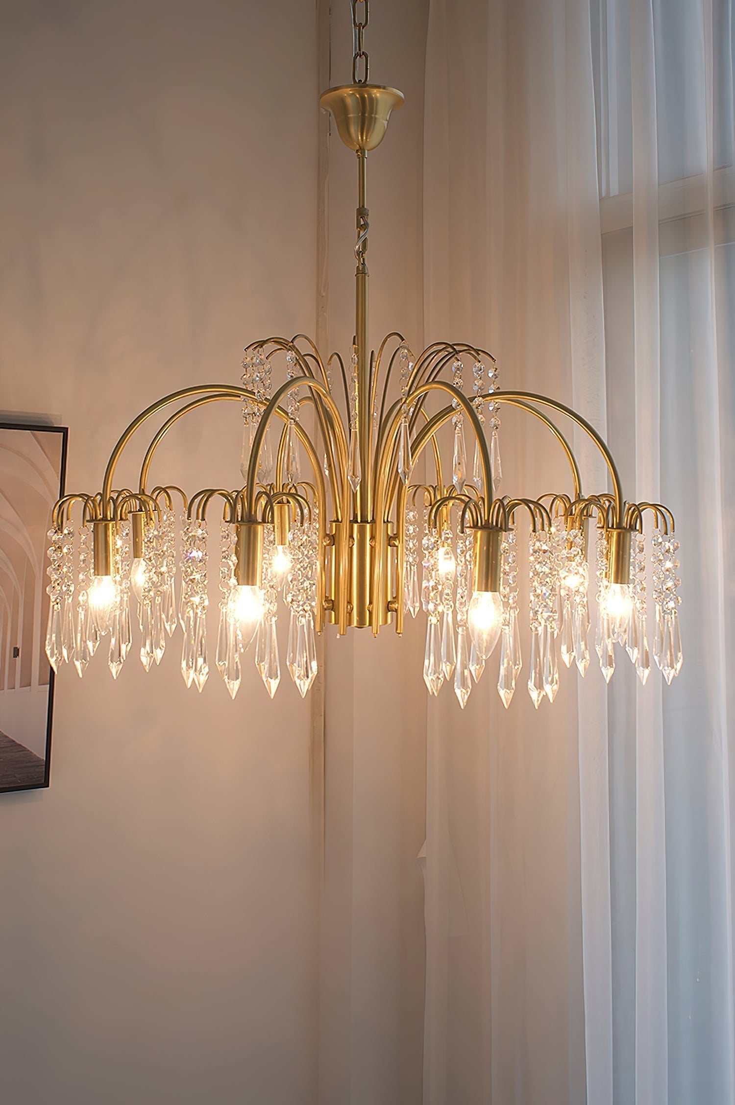 Voyant Premium Luxury Candle Crystal Chandelier - Lamp Copper