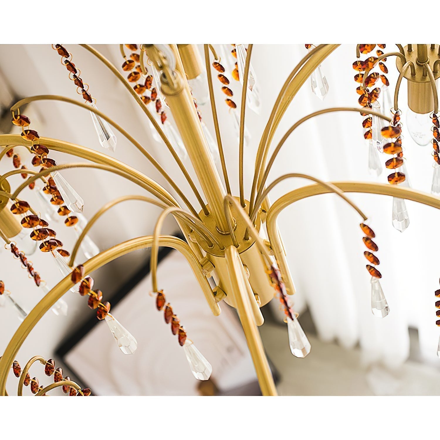 Voyant Premium Luxury Candle Crystal Chandelier - Lamp Copper