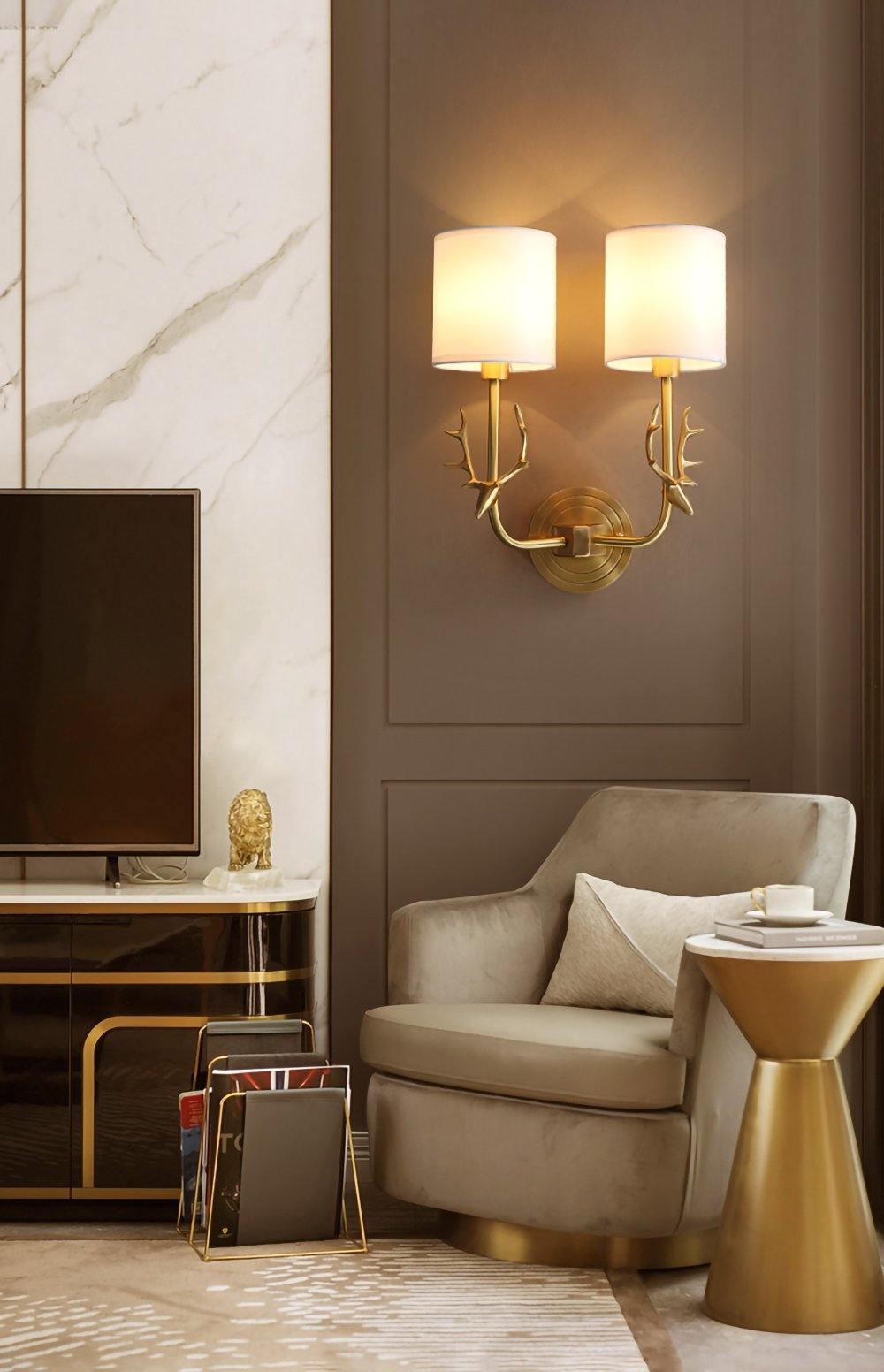 Brass Deer Head Wall Light - Letslighting
