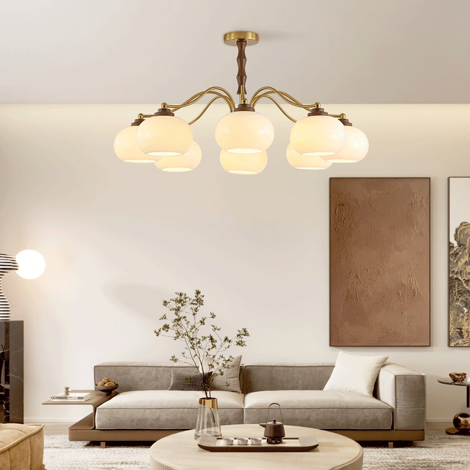 Persimmon Glass Globe Chandelier - Letslighting