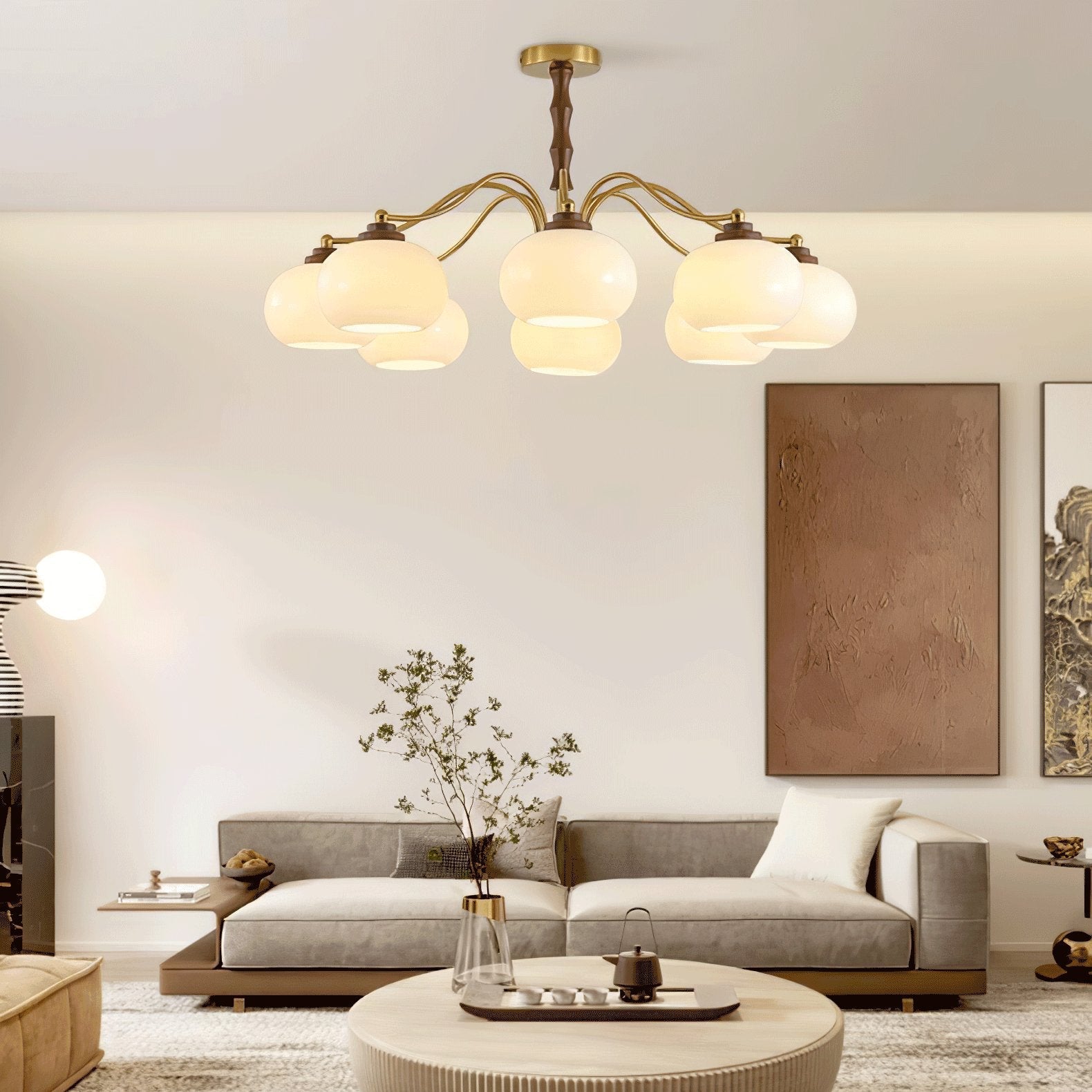 Persimmon Glass Globe Chandelier - Letslighting