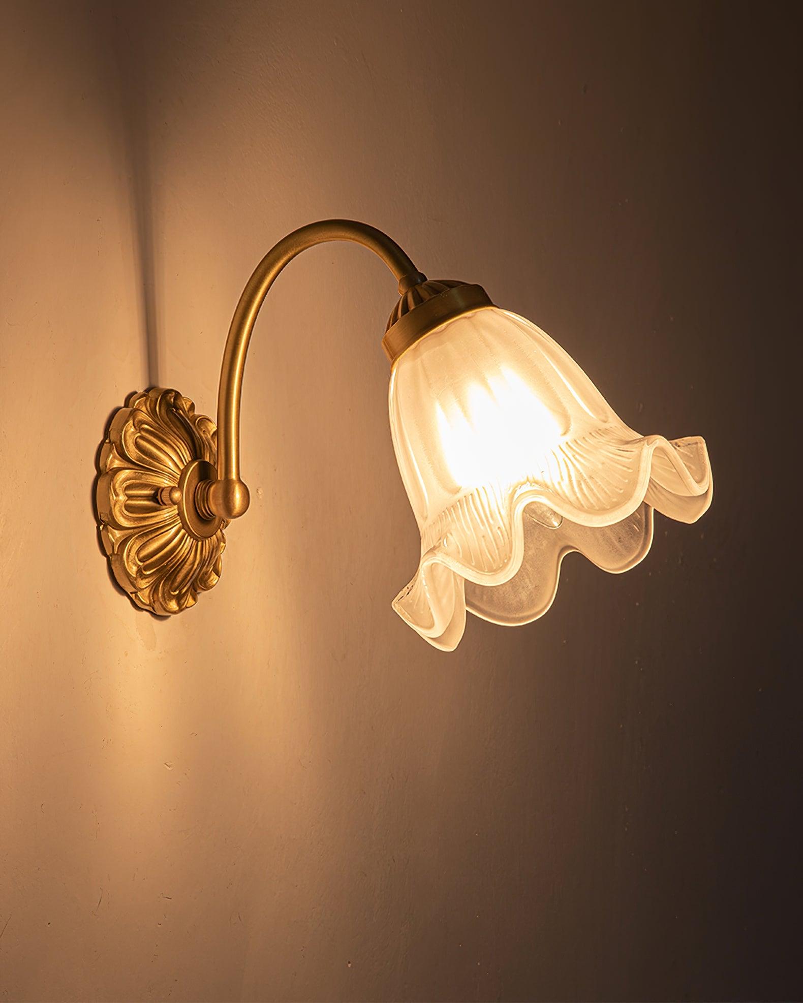 Brass Floral Glass Sconce - Letslighting