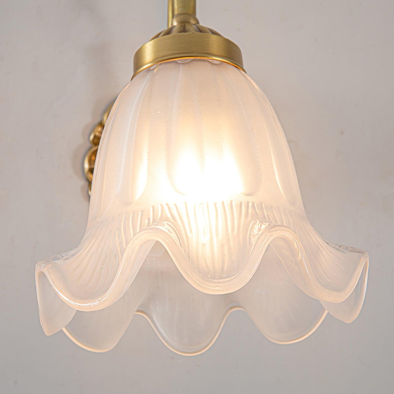 Brass Floral Glass Sconce - Letslighting