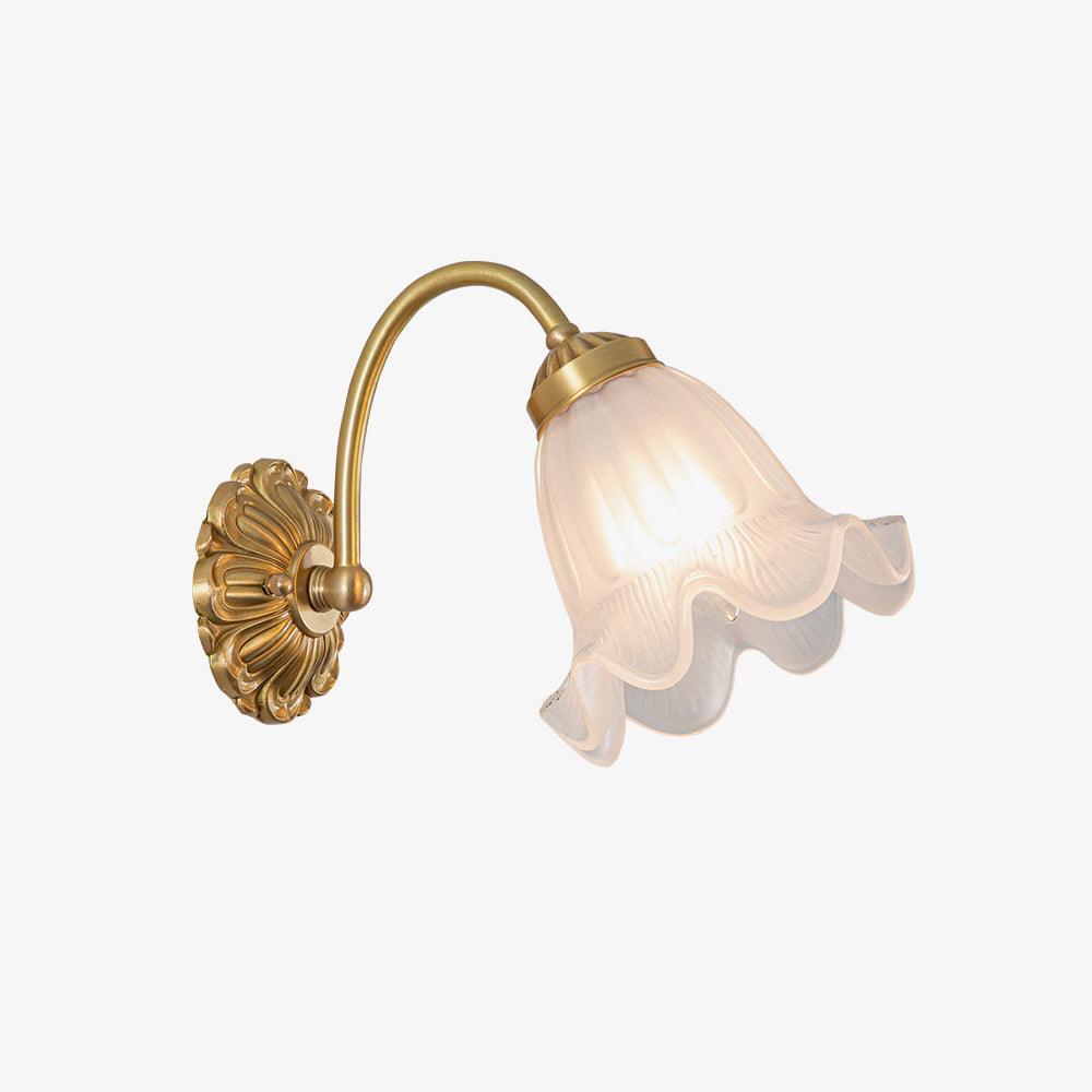 Brass Floral Glass Sconce - Letslighting