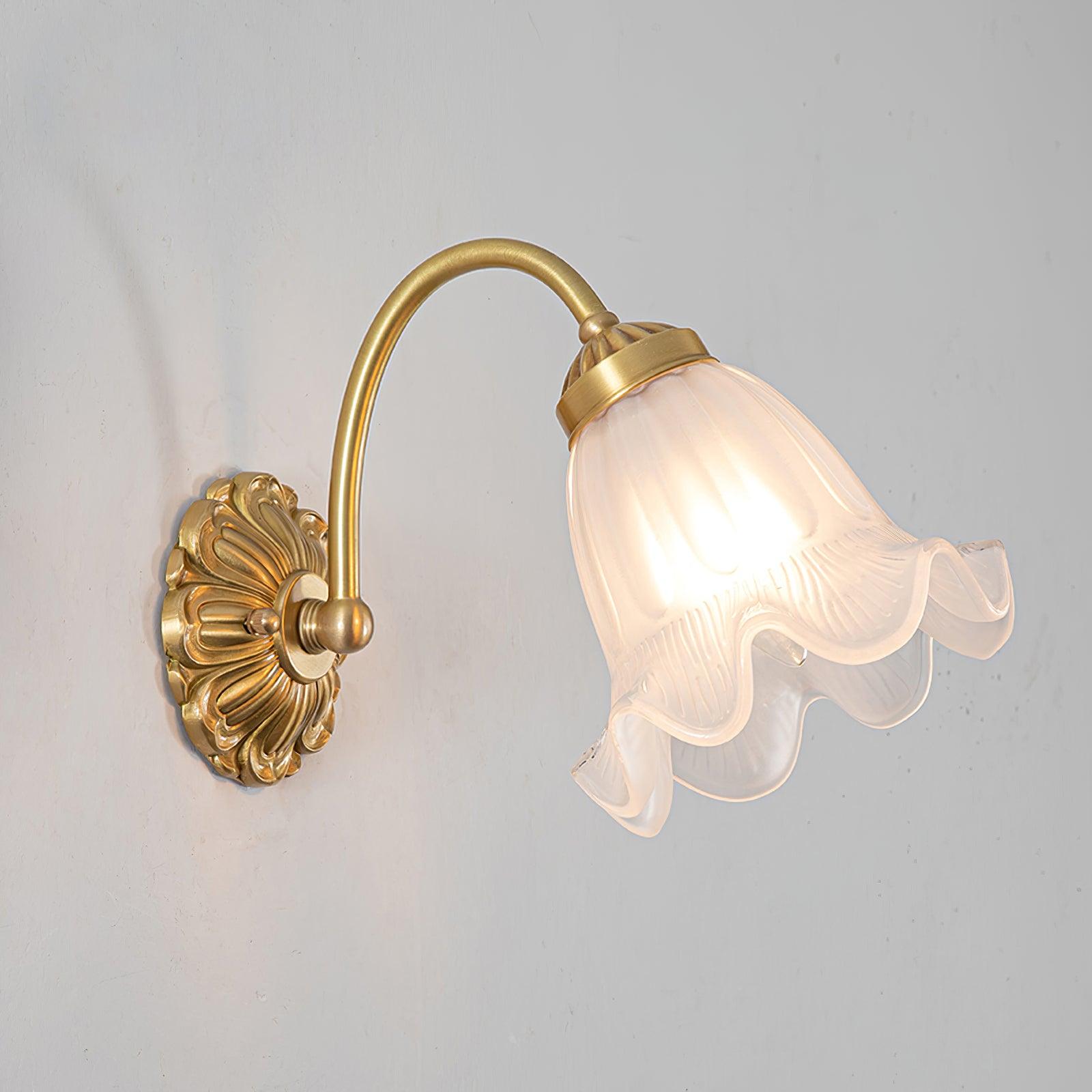 Brass Floral Glass Sconce - Letslighting