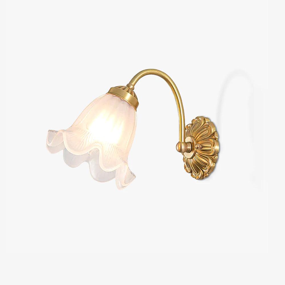 Brass Floral Glass Sconce - Letslighting