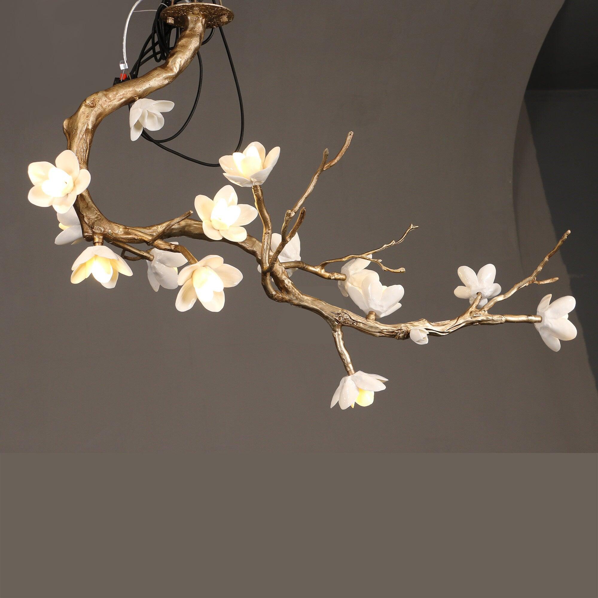 Brass Flower Branch Chandelier - Letslighting
