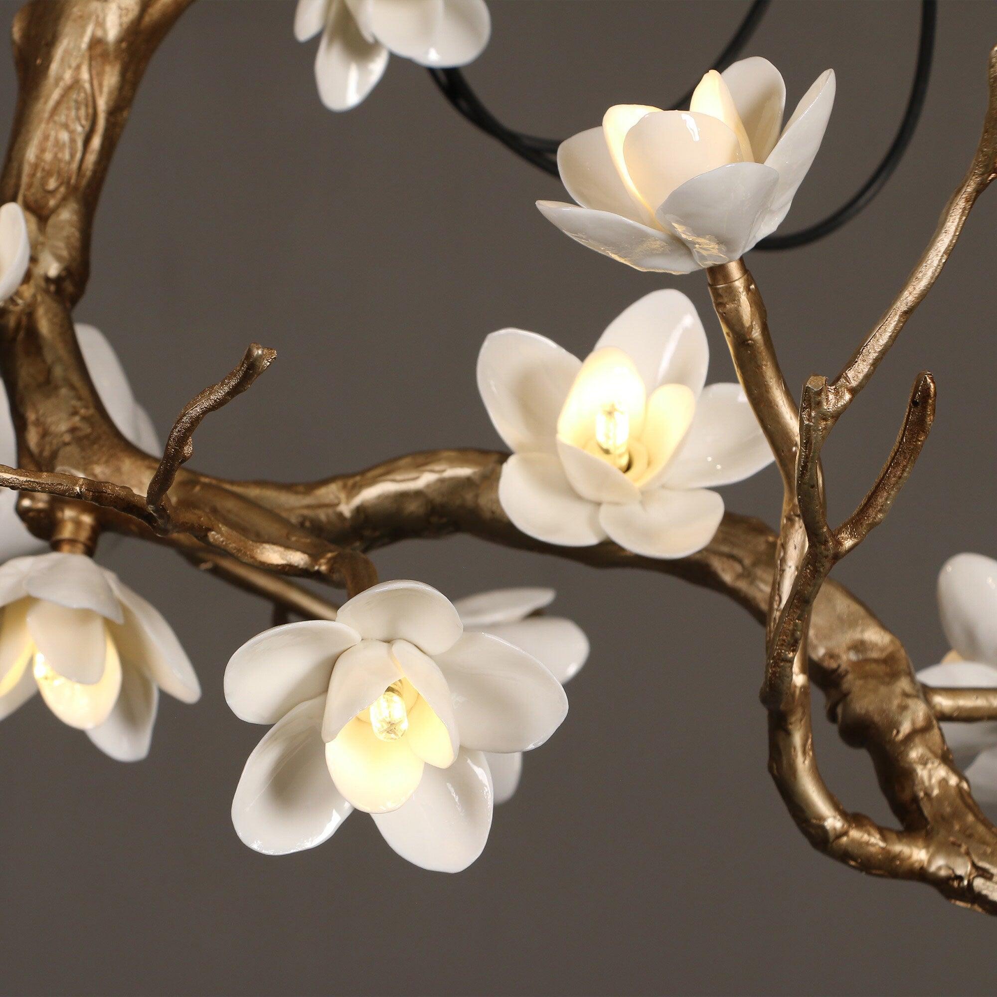 Brass Flower Branch Chandelier - Letslighting
