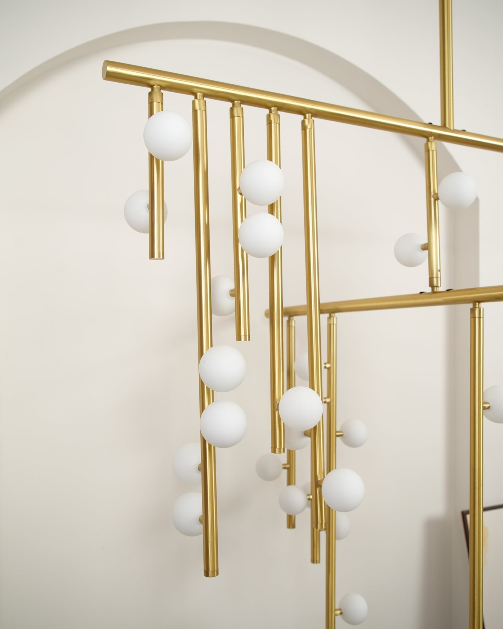 Eurzoris Geometric Brass Linear Pendant Light Chandelier - Letslighting