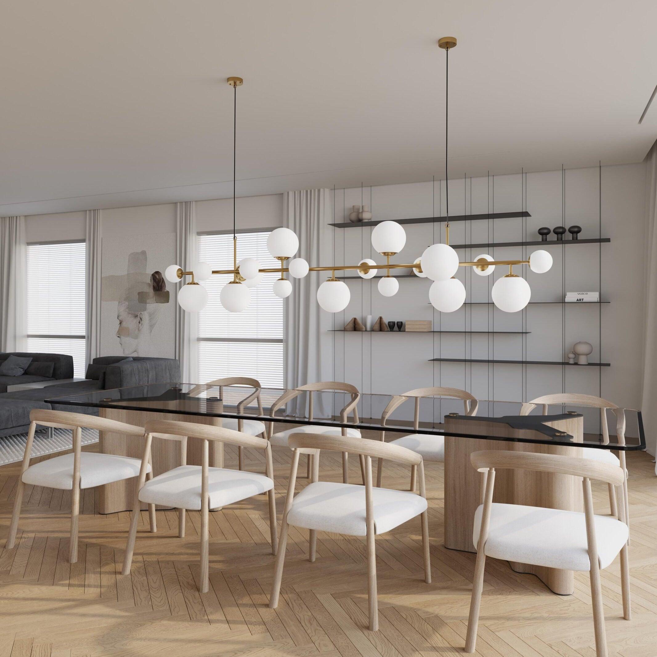 Brass Glass Globe Chandelier - Letslighting