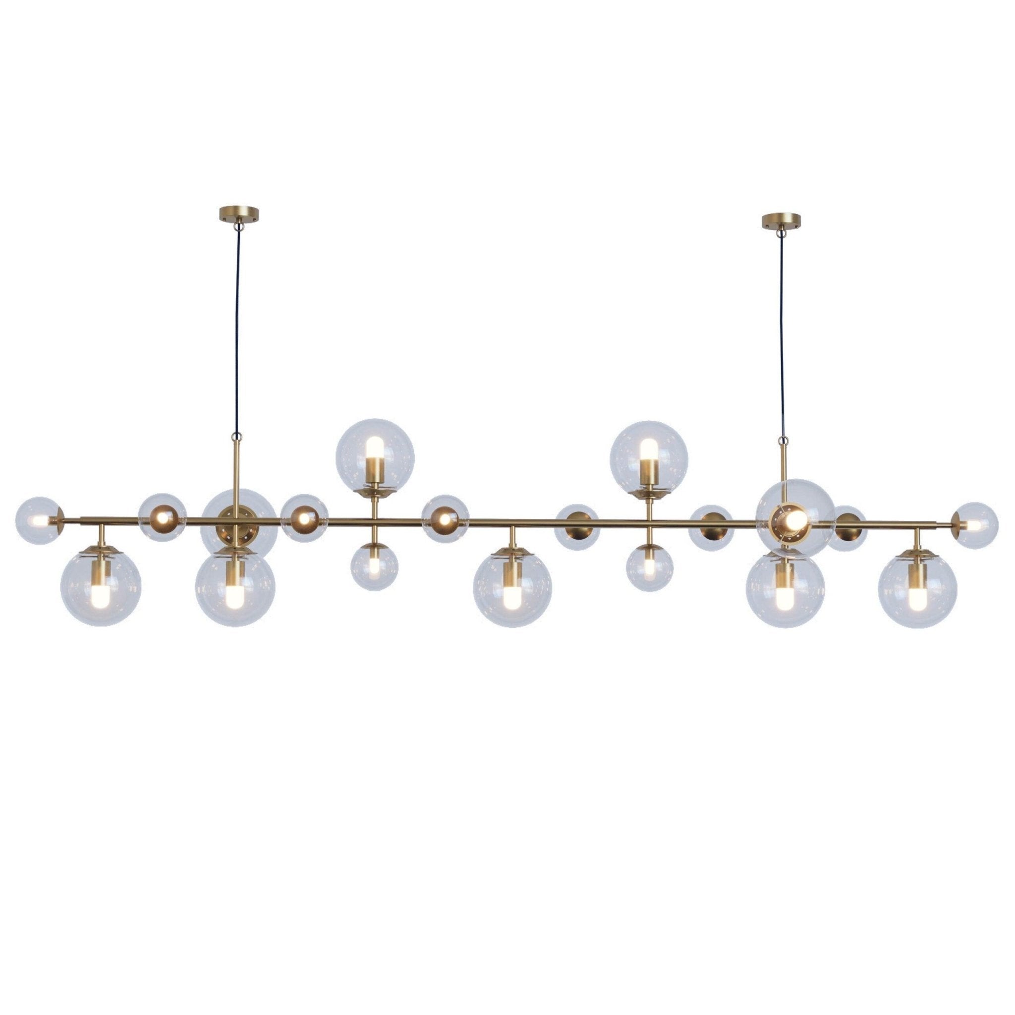 Brass Glass Globe Chandelier - Letslighting