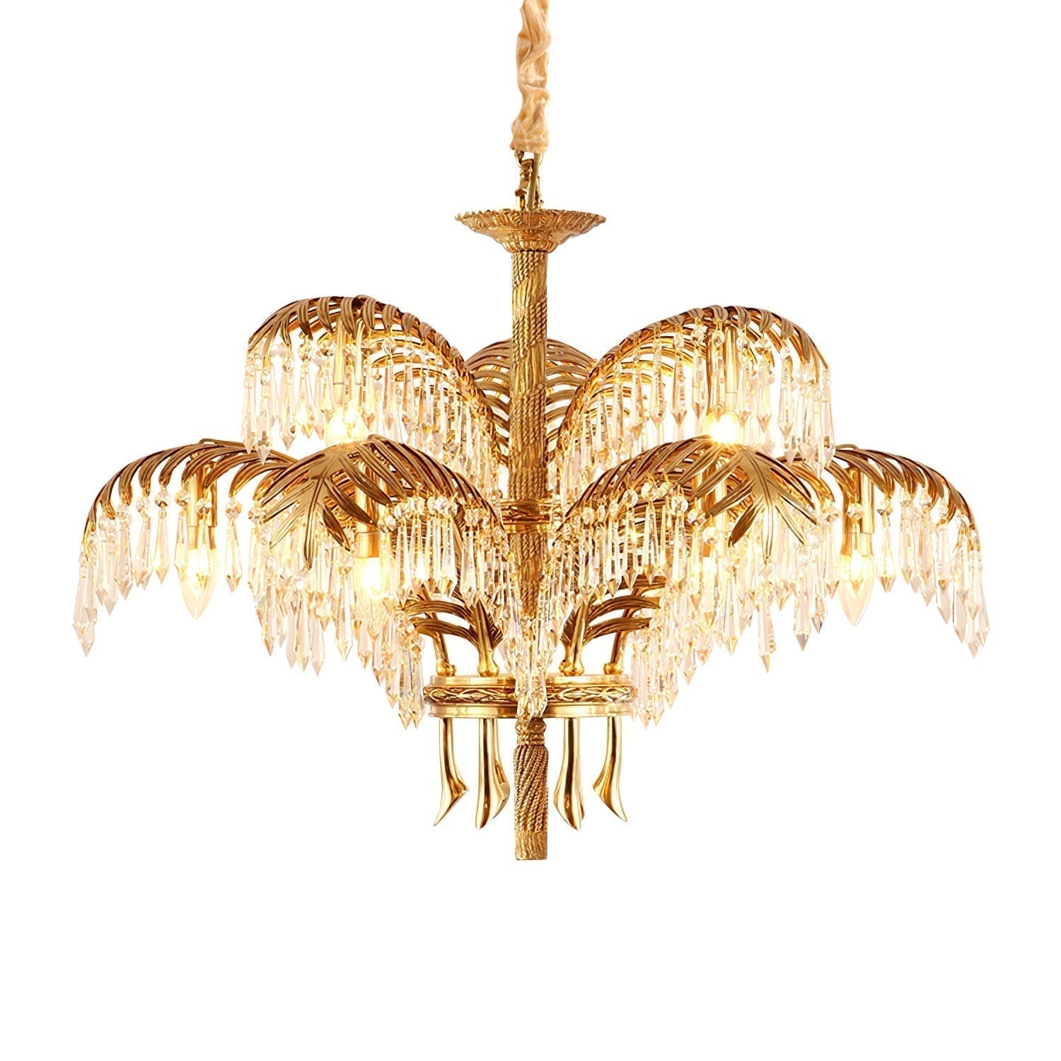Odoraris Regal Brass Crystal Chandelier - Letslighting