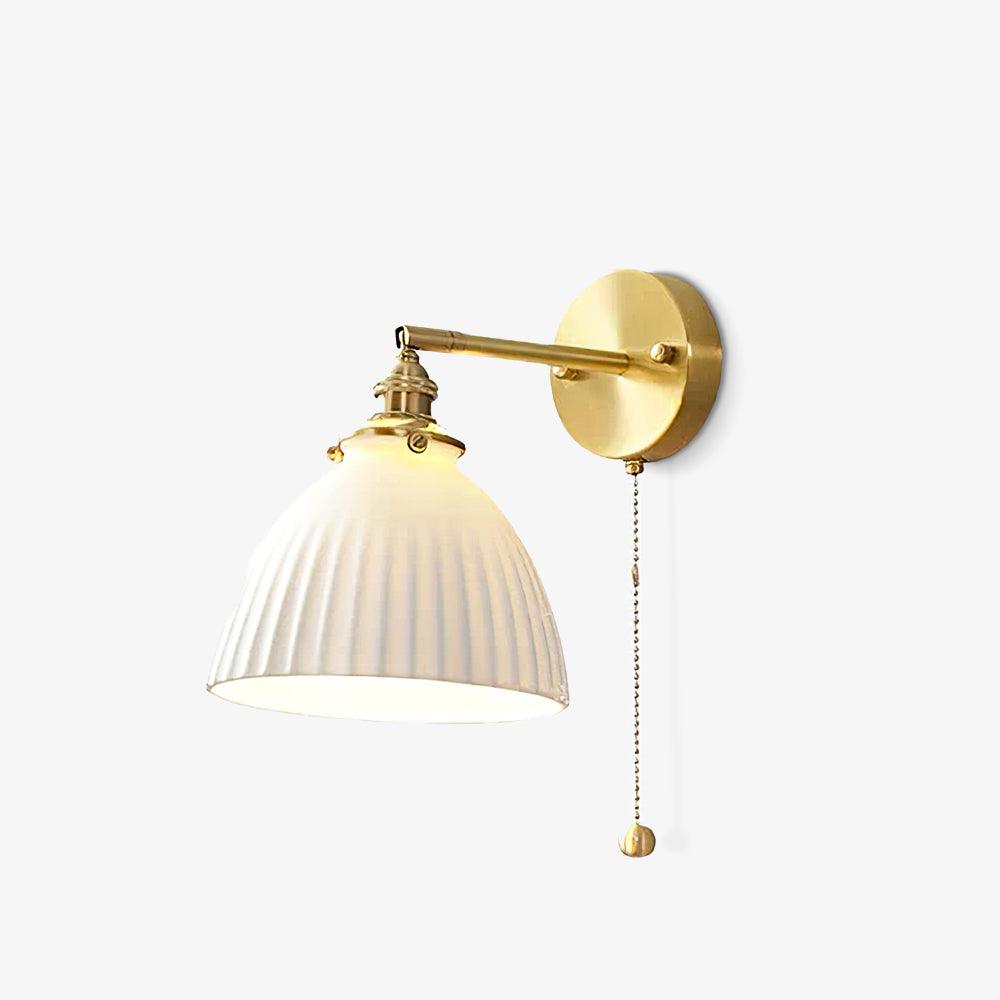 Brass Pleated Ceramic Wall Lamp - Letslighting