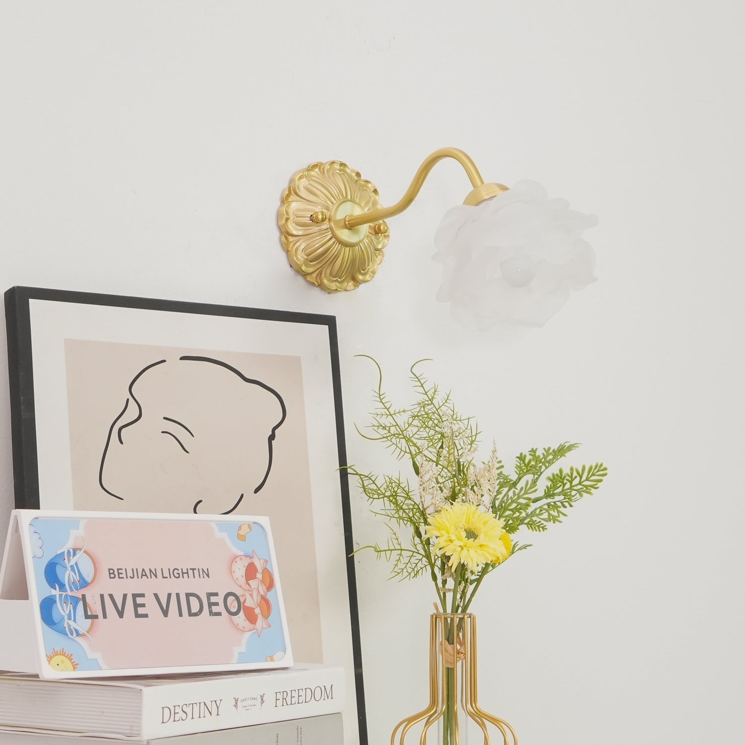 Brass Rose Wall Light - Letslighting