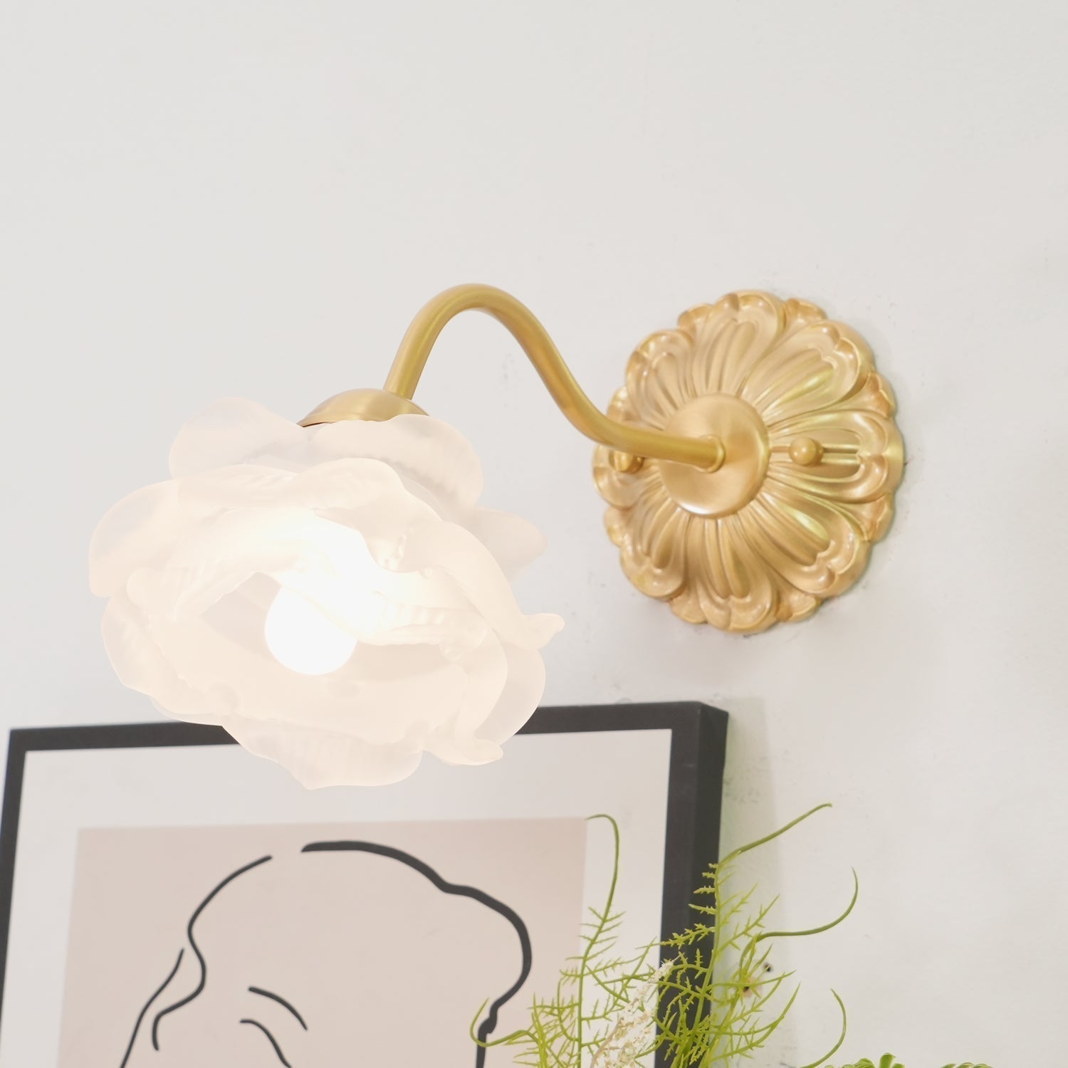 Brass Rose Wall Light - Letslighting