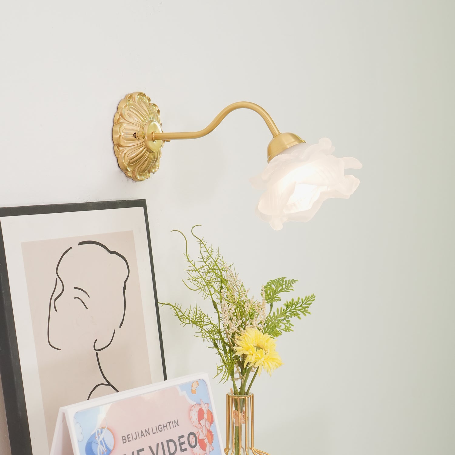 Brass Rose Wall Light - Letslighting