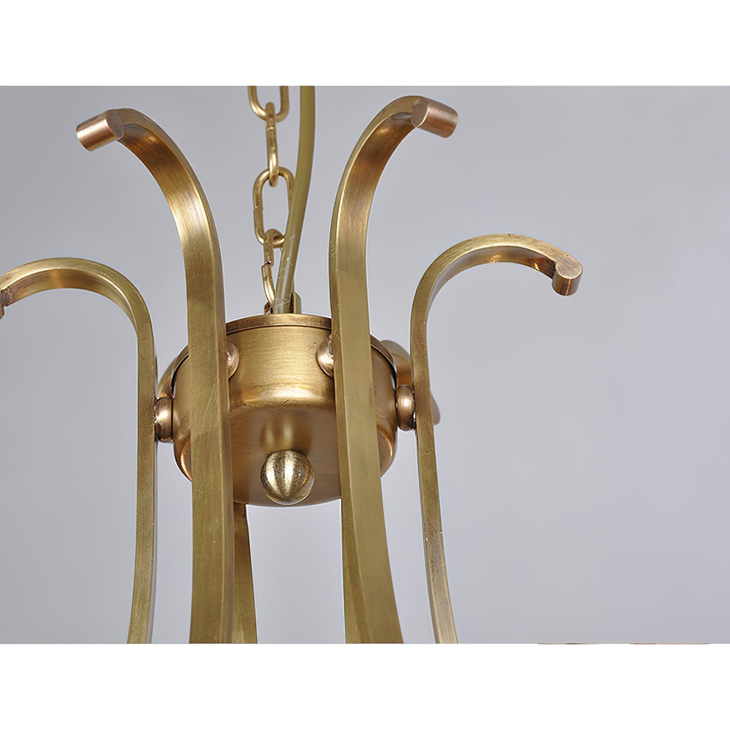 Ethos Premium Elegance Brass Metal Glass Chandelier - Lamp Copper